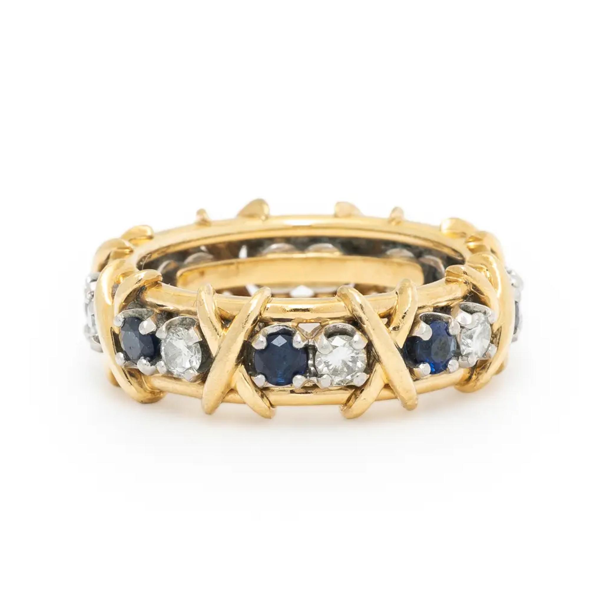 Lot 108 | Tiffany & Co., Schlumberger, Sapphire and Diamond 'Sixteen Stone' Ring | Estimate $4,000 – $6,000