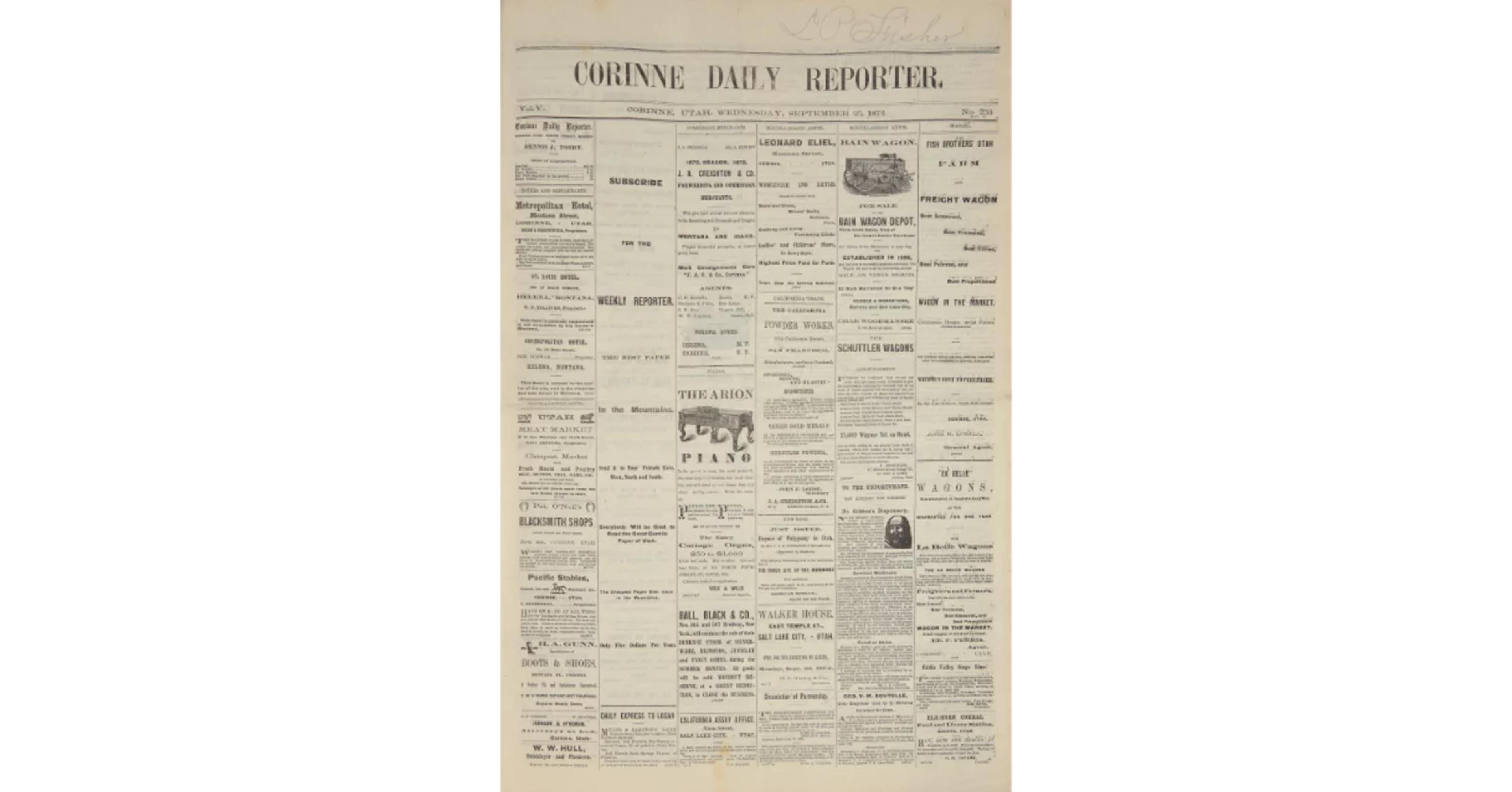 Substantial and Nearly Consecutive Run of an Anti-Mormon Newspaper