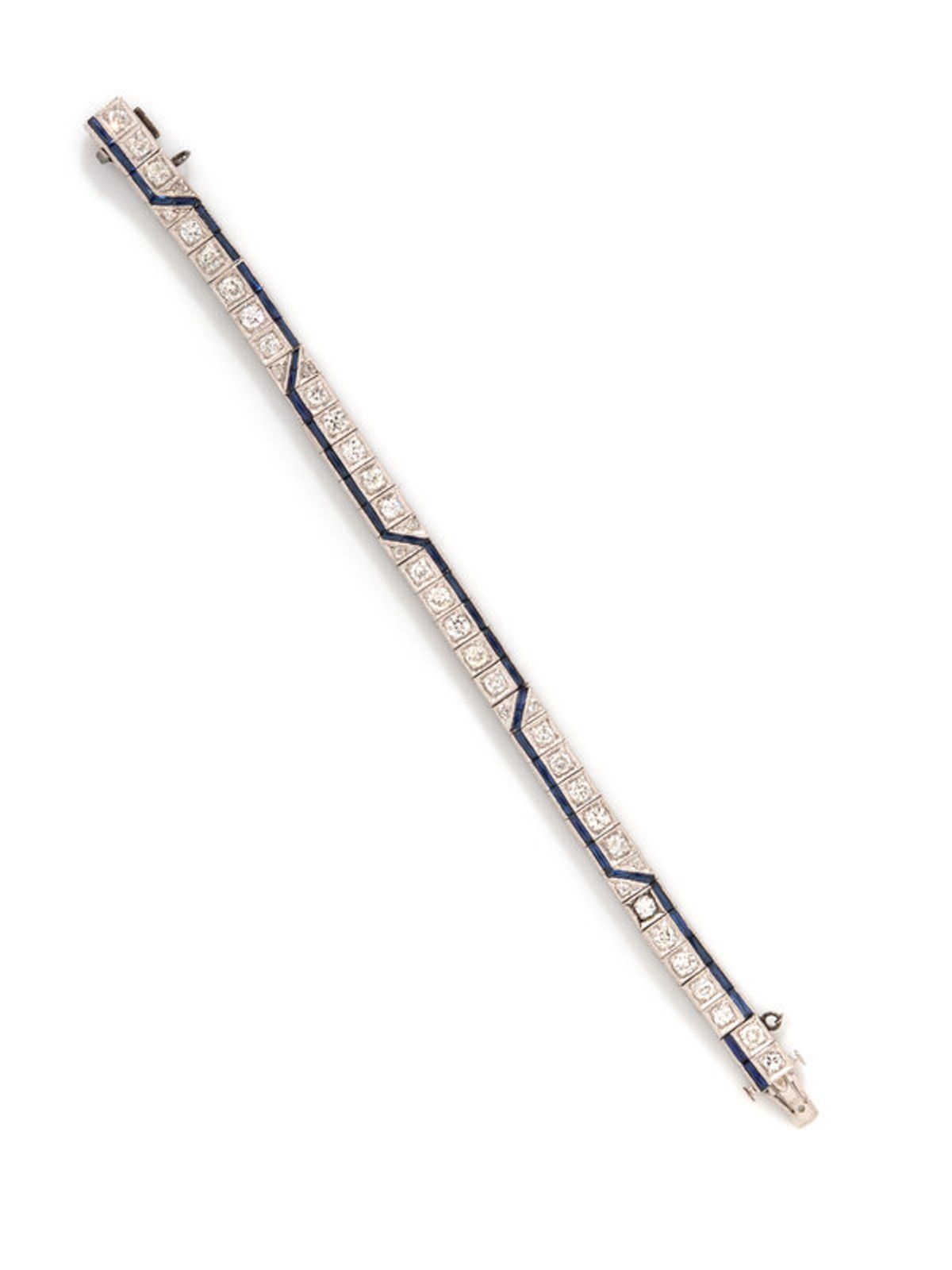 Lot 98 | ART DECO, DIAMOND AND SYNTHETIC SAPPHIRE BRACELET | Estimate; $2,000 – 3,000