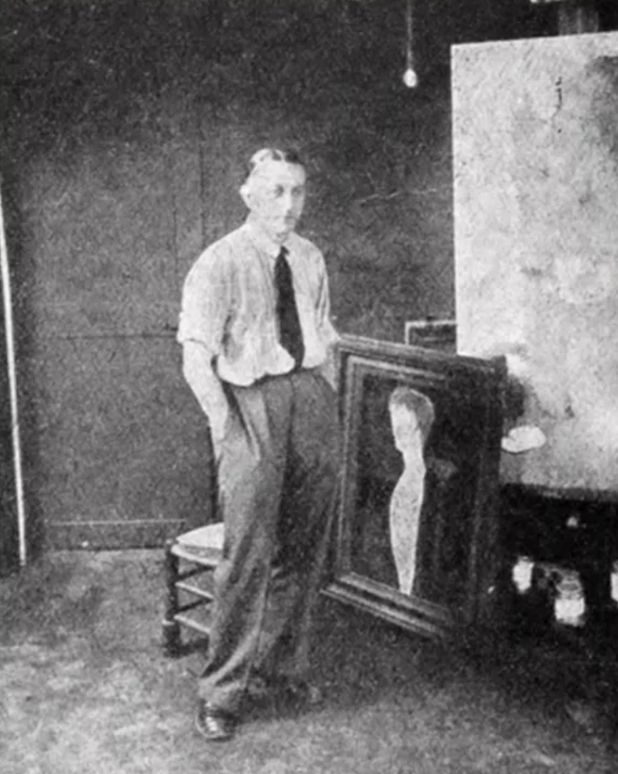 The artist in his studio 3, cour de Rohan, Paris, c. 1929