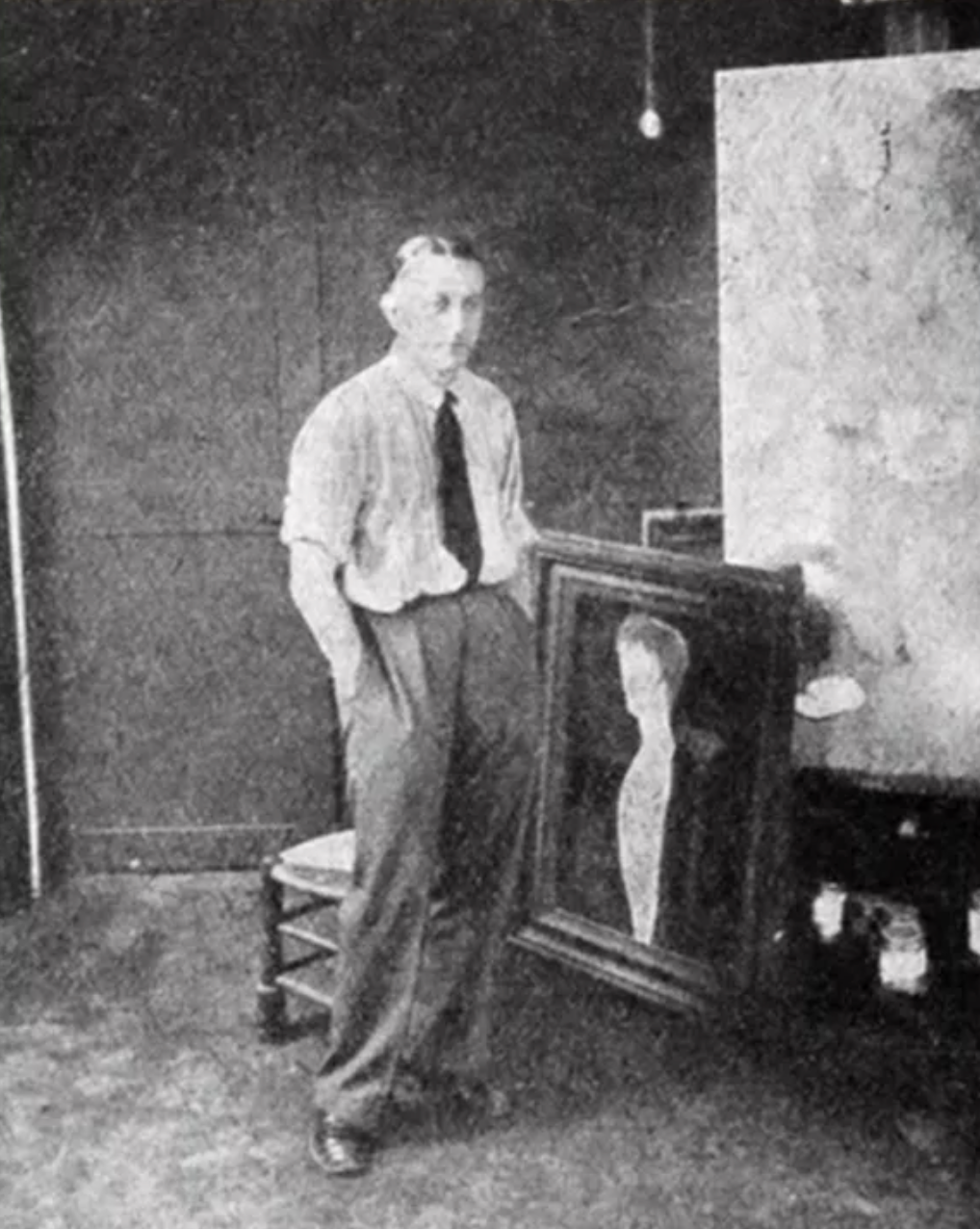 The artist in his studio 3, cour de Rohan, Paris, c. 1929