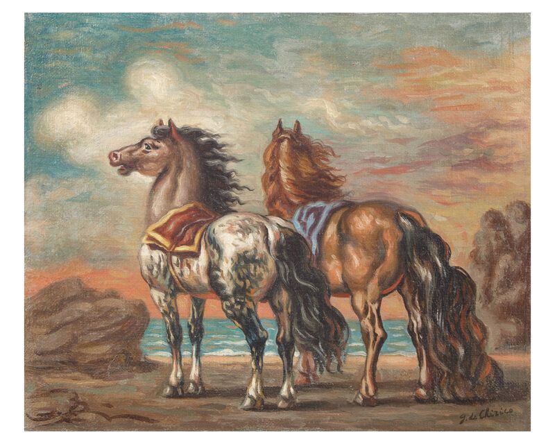 Lot 20 | Giorgio de Chirico (Italian, 1888-1978), 'Horses of the Hellespont', Estimate: $50,000 - $80,000
