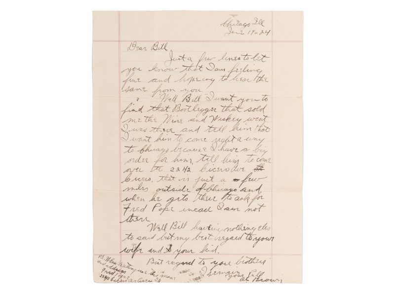 A Glimpse into a Mobster’s Mind:  Rare & Revealing Al Capone Letters to be Offered at Hindman