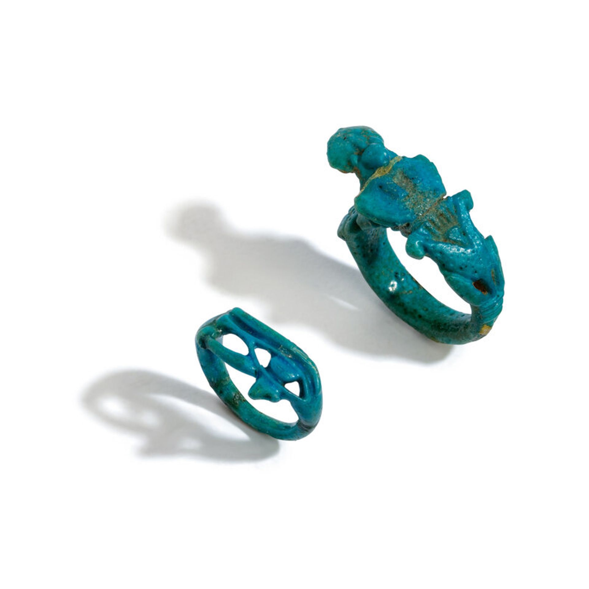 Lot 27 | Two Egyptian Faience Rings | Estimate: $600 - 800
