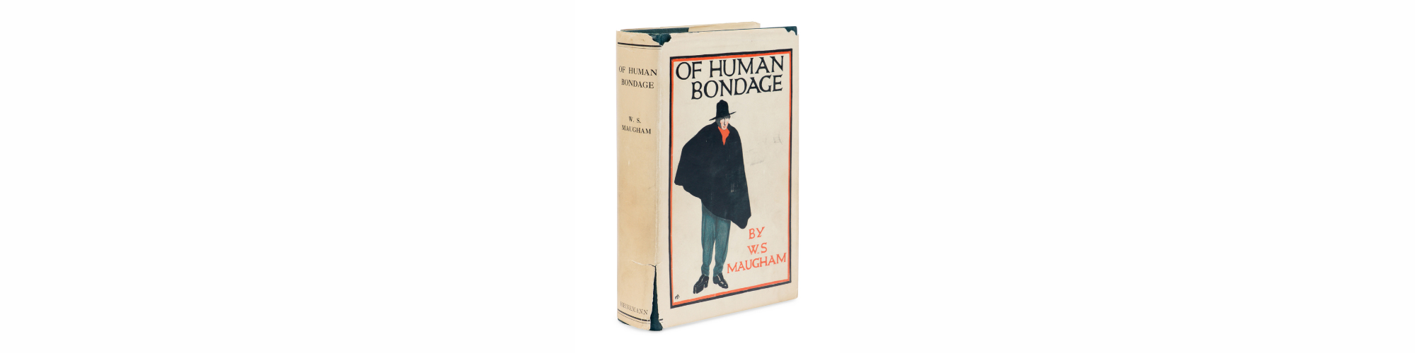 Lot 167 | MAUGHAM, W. Somerset (1874-1965). Of Human Bondage. A Novel. London: William Heinemann, 1915. Sold for $38,400