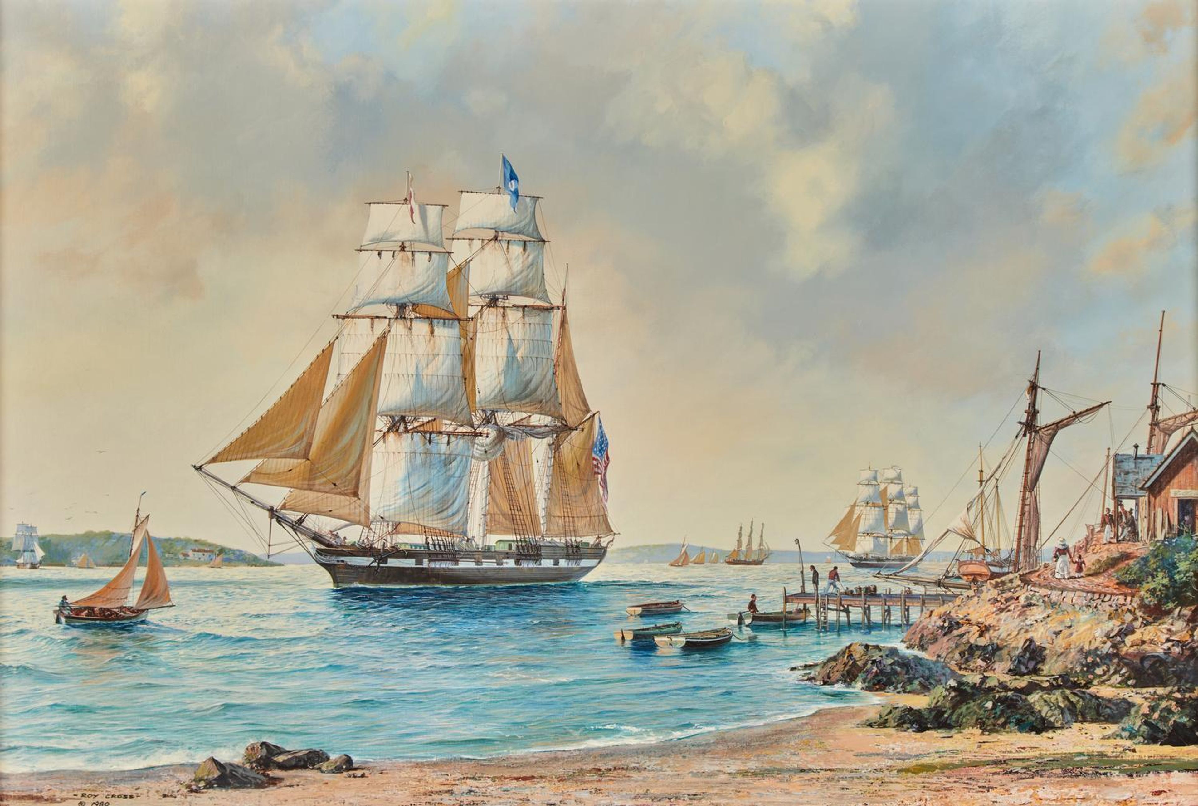 Roy Cross (British, 1924-2024) — The Old Port of Marblehead, c. 1840 , 1980