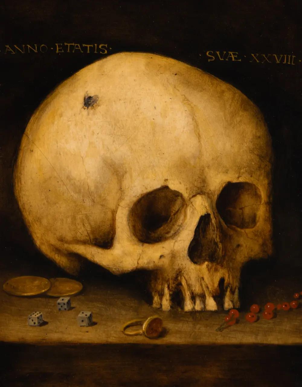 Lot 3 | Circle of Hercules Seghers (Dutch, c. 1590-c. 1638) | Vanitas Still Life with an Intaglio Ring | Estimate: $3,000 - $5,000