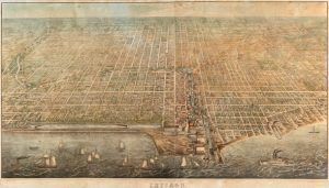 Rare Pre-Fire Chicago Map by J.T. Palmatary