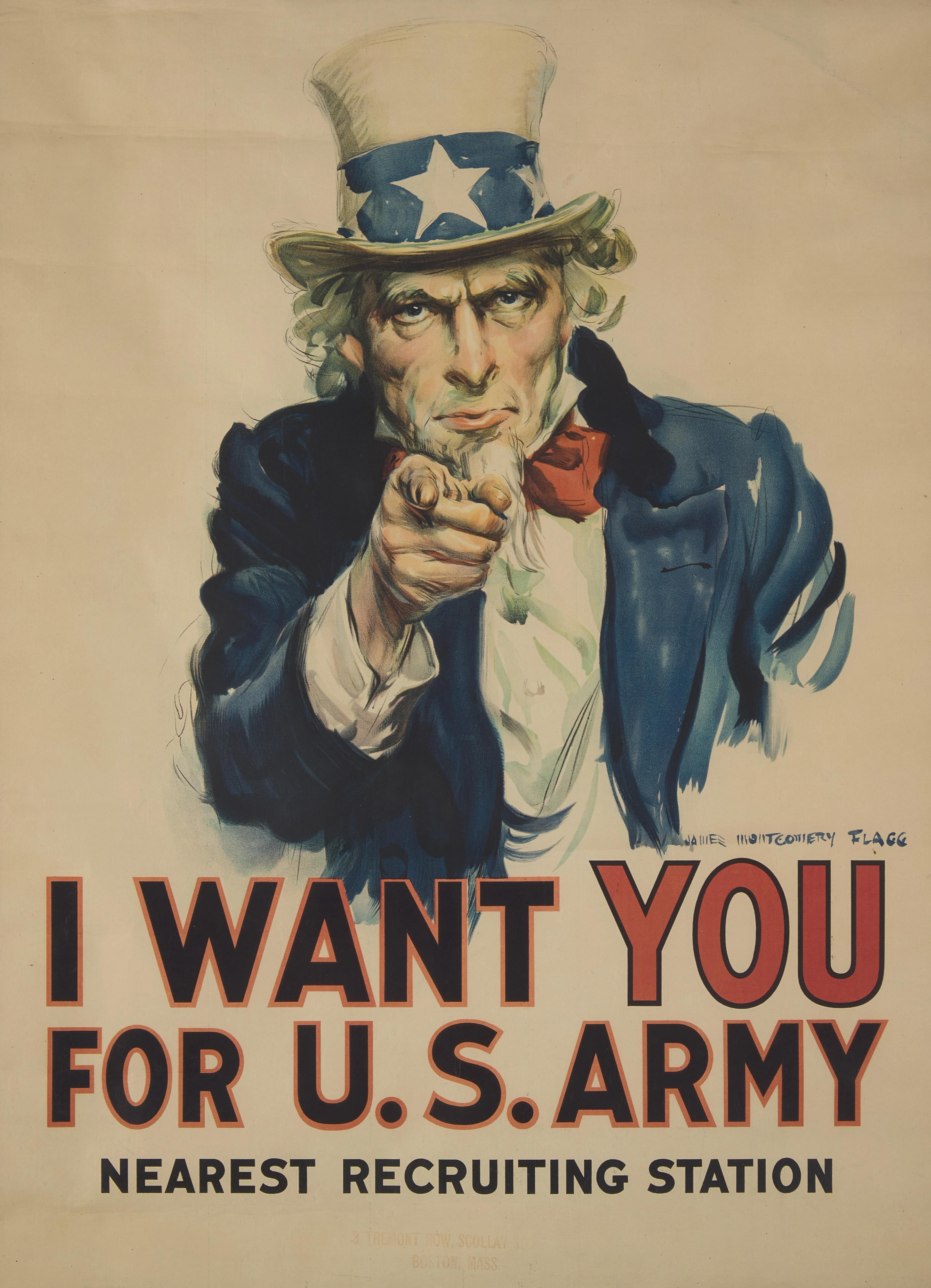 Lot 38 | Flagg, James Montgomery. I Want You For U.S. Army. SOLD FOR $17,920