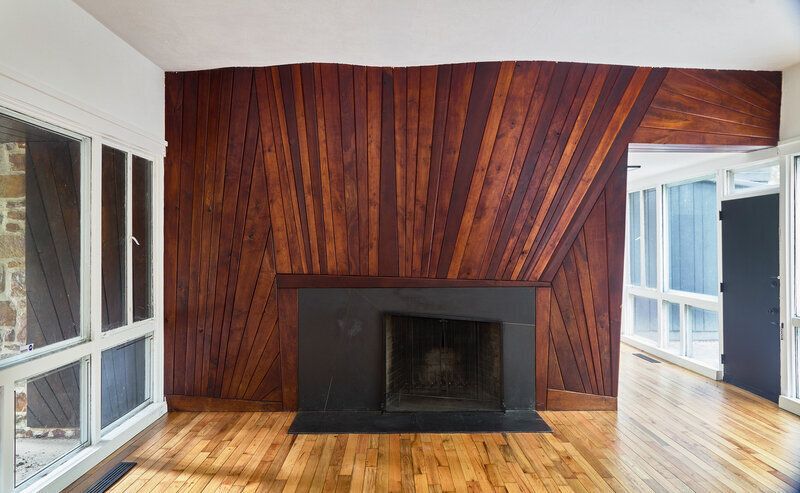 Wharton Esherick's Undulating fireplace wall, 1954