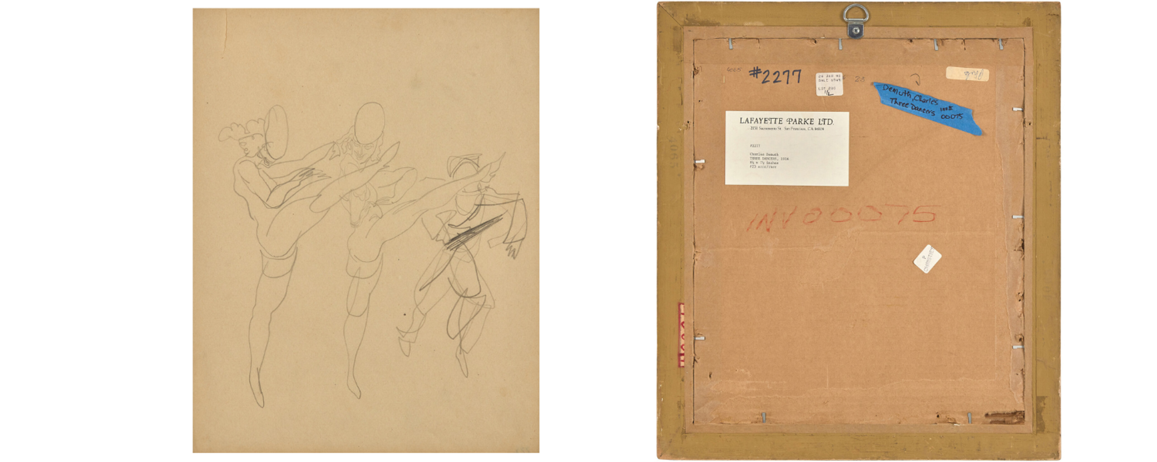 Lot 26 | Charles Demuth (American, 1883-1935) Three Cabaret Dancers | Estimate: $5,000 - 8,000