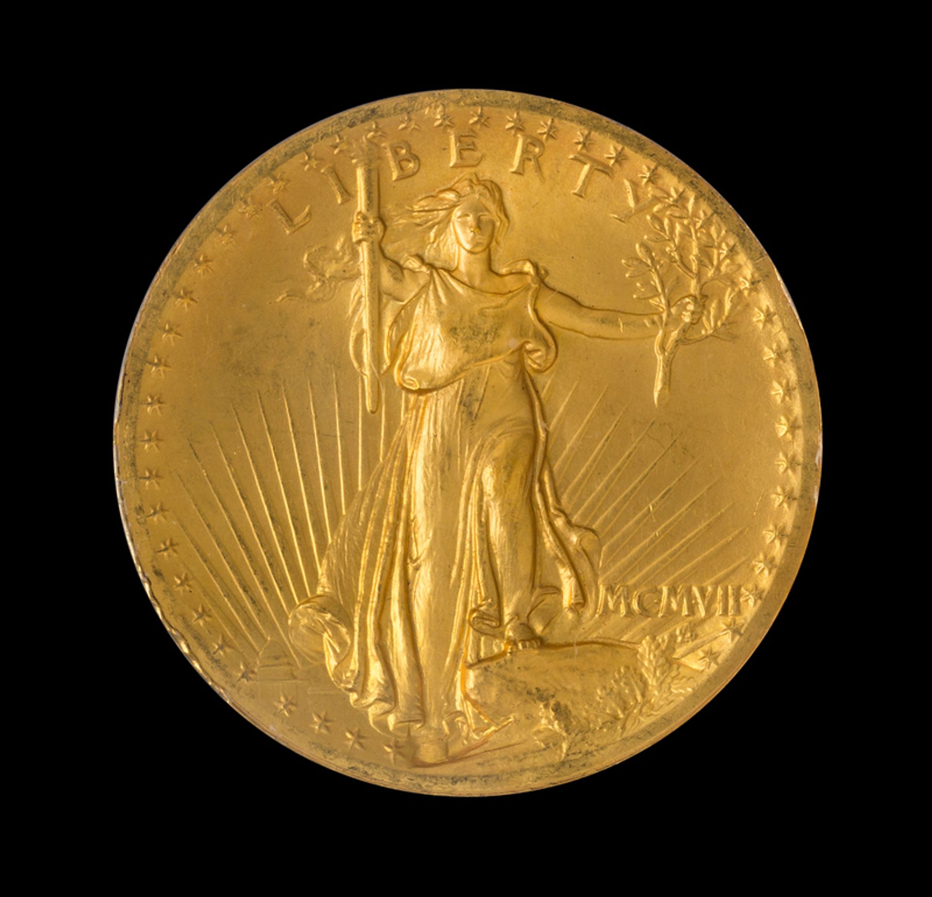 A United States 1907 Saint-Gaudens: High Relief-Wire Edge $20 Gold Coin