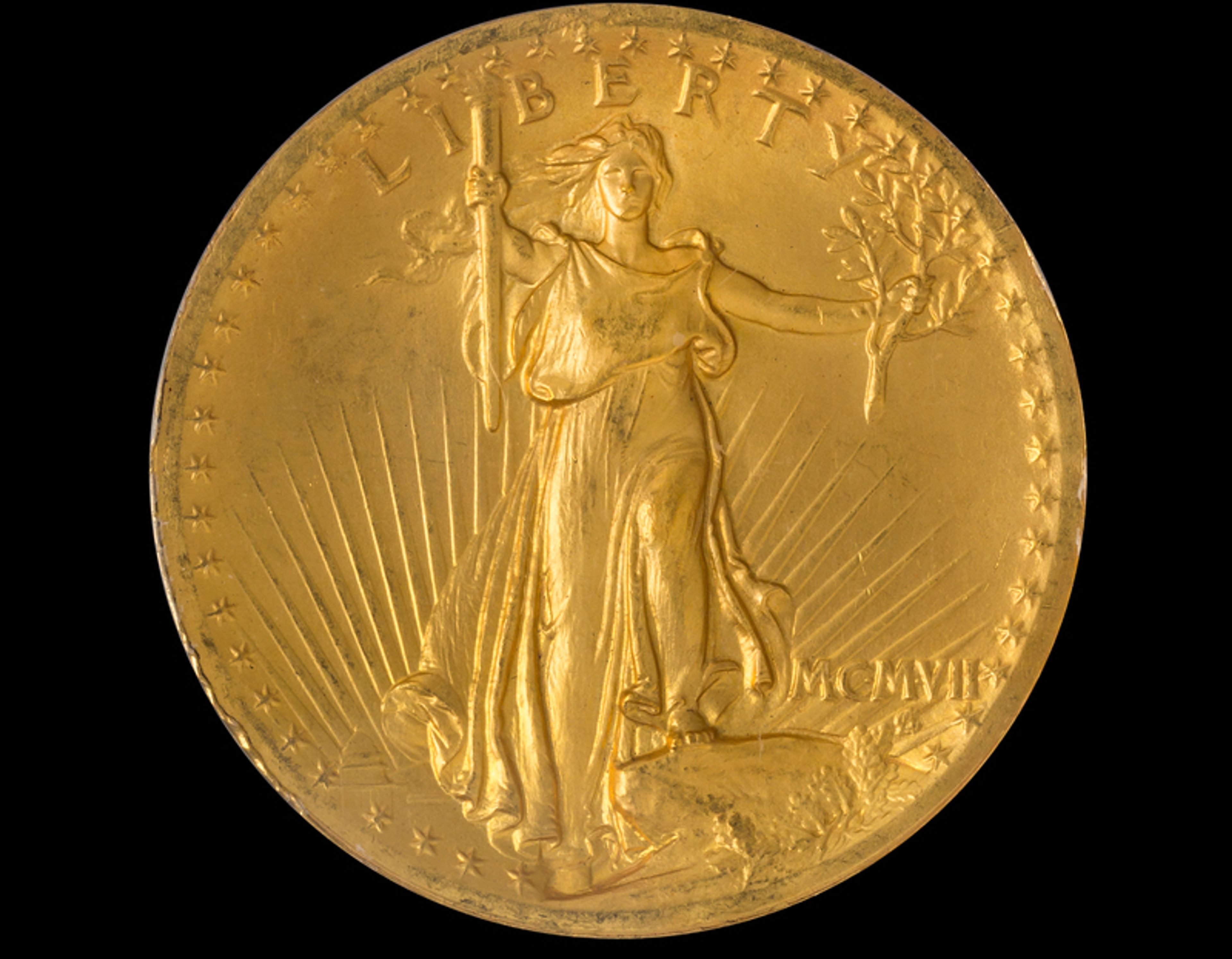 A United States 1907 Saint-Gaudens: High Relief-Wire Edge $20 Gold Coin