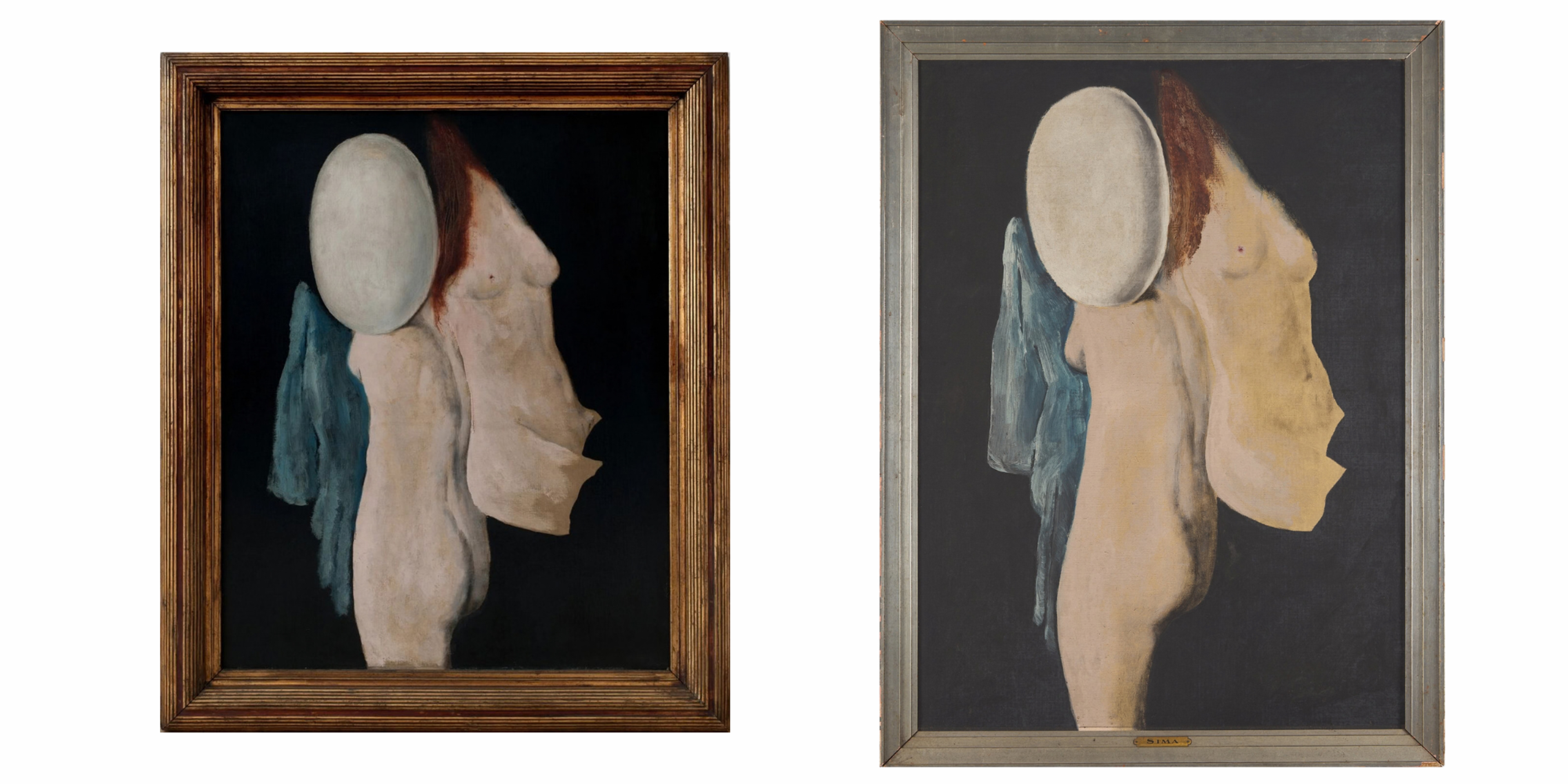 Left: Josef Šíma, Europa, 1927 (oil on canvas, 99.7 x 73cm)