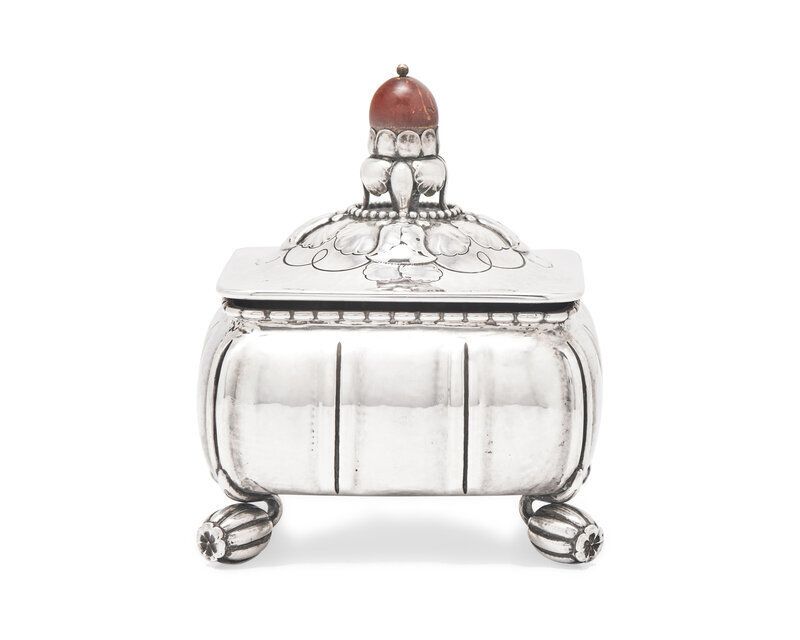 Lot 17 | A Georg Jensen Silver and Hardstone Mounted Box | Estimate: $4,000 - 6,000