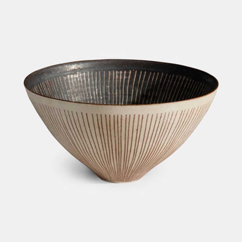 Lot 72 | Lucie Rie (Austrian/British, 1902-1995), 'Conical Sgraffito Bowl', Estimate: $15,000 - $25,000