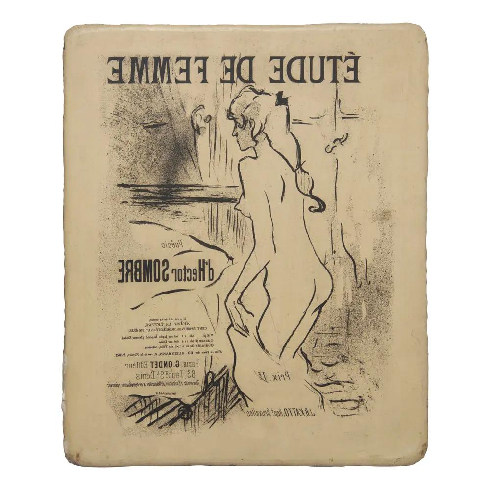 Lot 119 | Henri de Toulouse-Lautrec (French, 1864–1901) Original Lithographic Stone for Étude de Femme,1893, Estimate $7,000 – $9,000