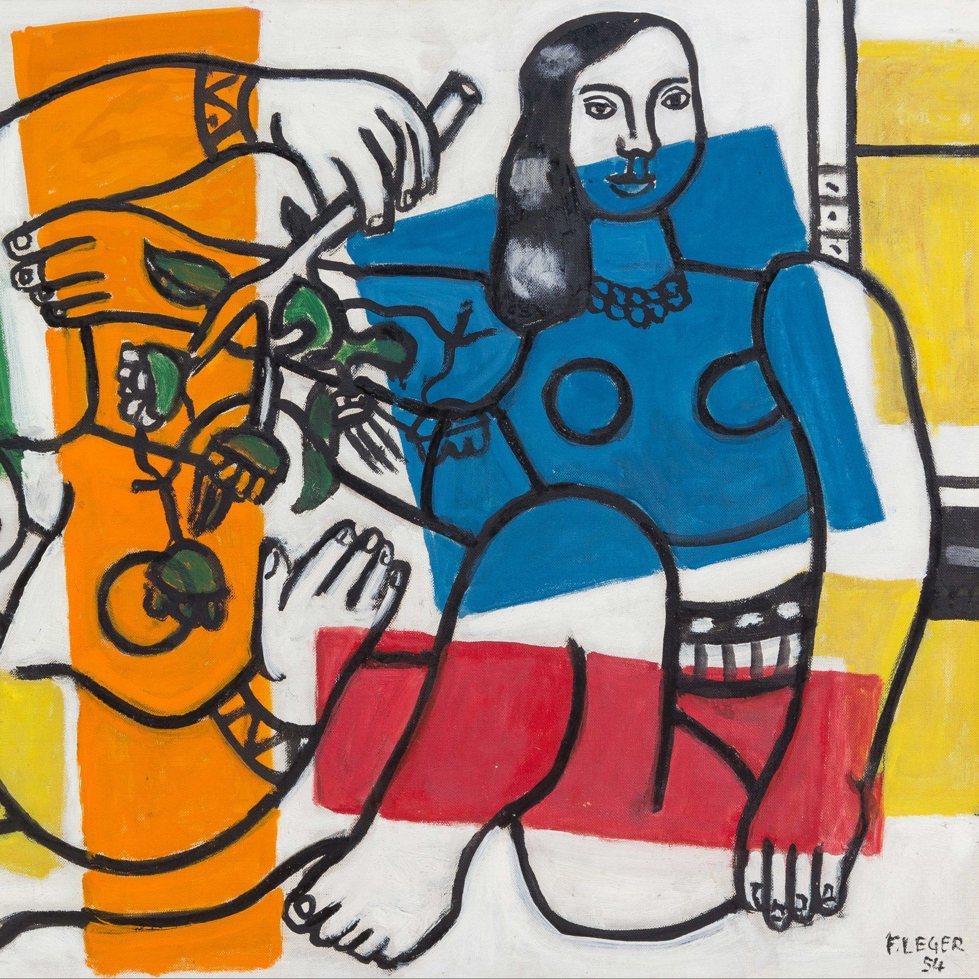 Fernand Leger Study for Tate’s Two Women Holding Flowers
