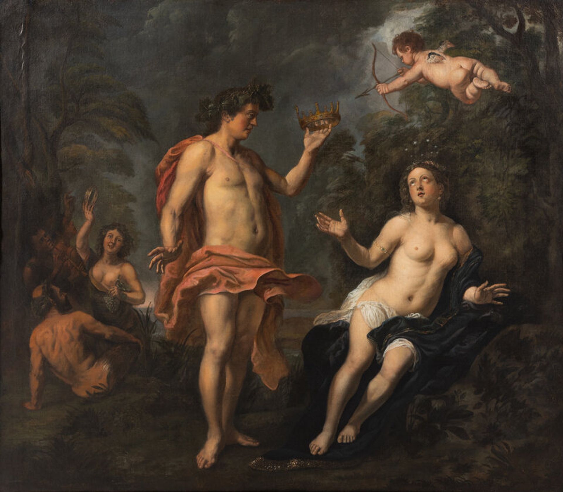 Attributed to Augustin Terwesten (Dutch, 1711-1781) Bacchus and Ariadne