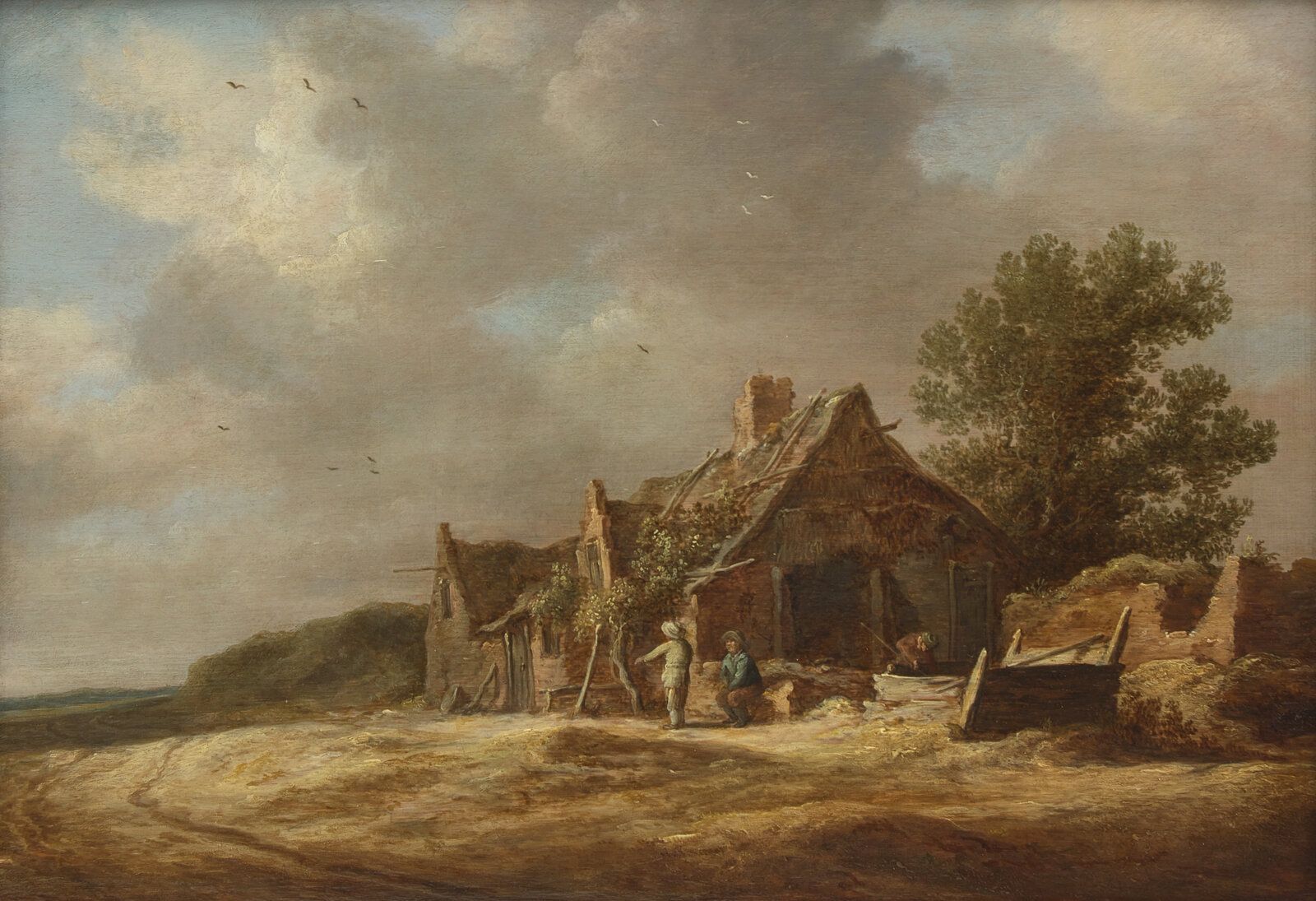Jan Josefsz. van Goyen (Dutch, 1596-1656) Figures Working by Farm Cottages, 1630