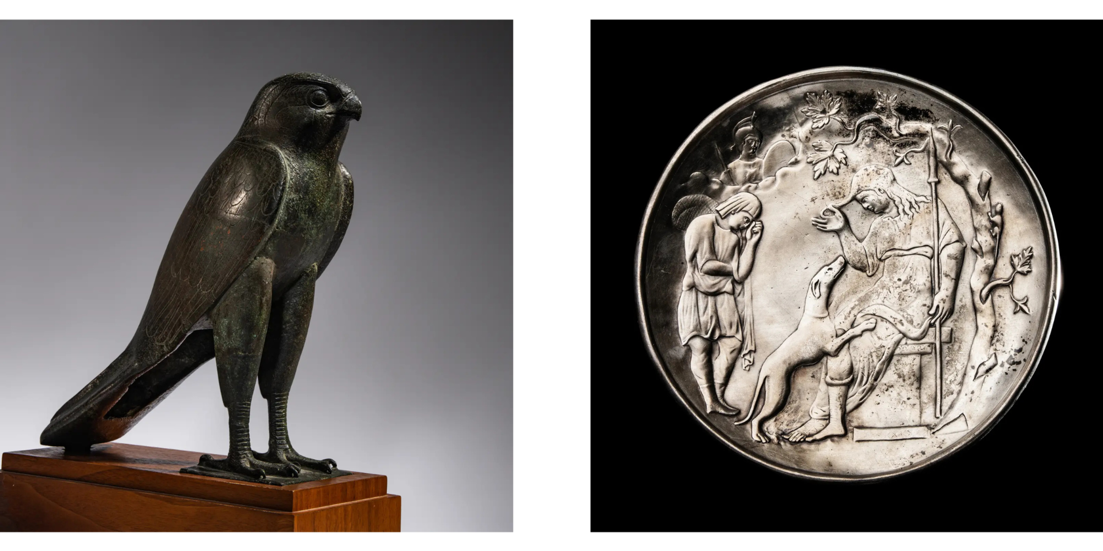 From Left to Right:
Lot 20 | An Egyptian Bronze Falcon | Sold for $217,600