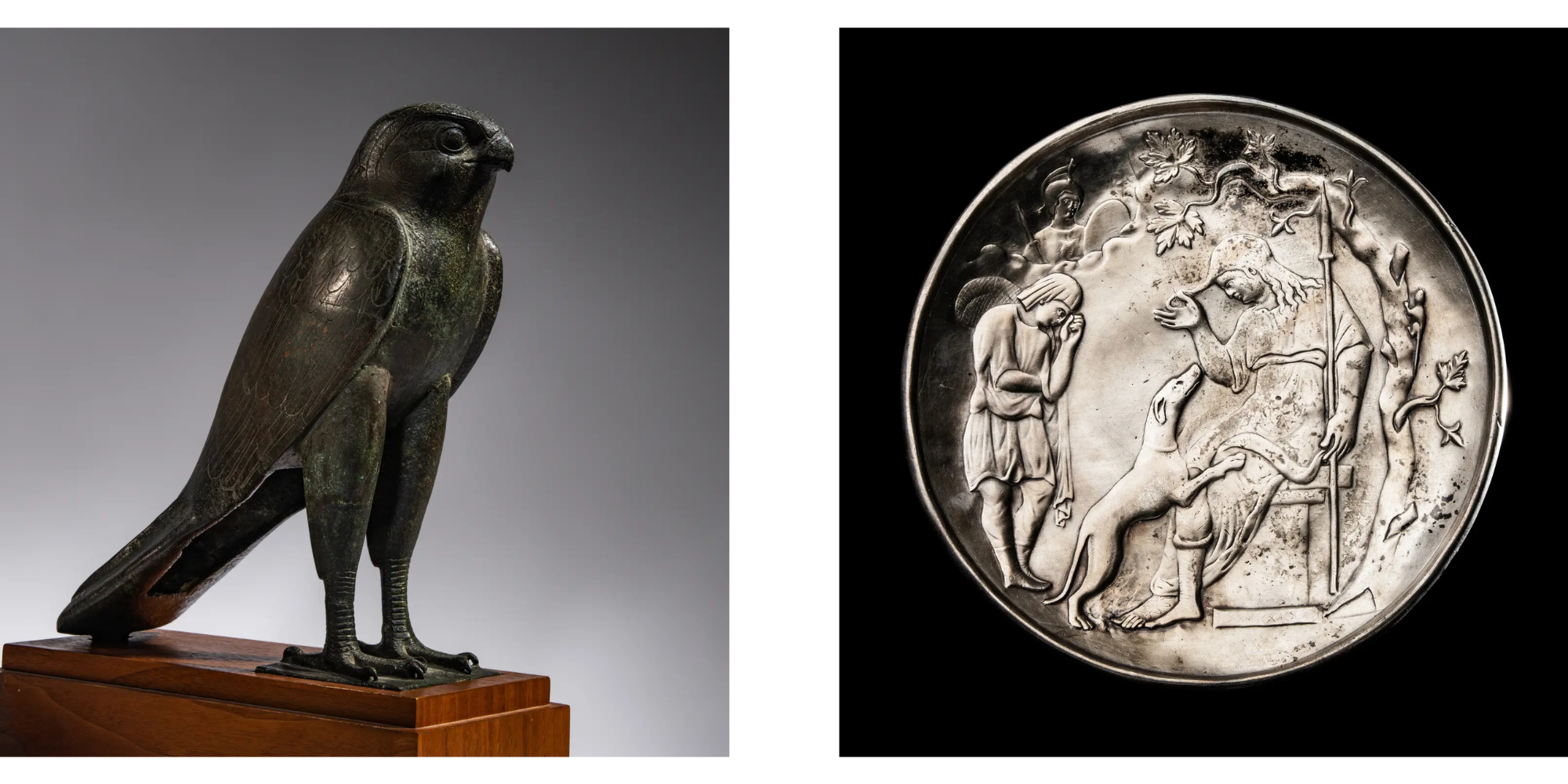 From Left to Right:
Lot 20 | An Egyptian Bronze Falcon | Sold for $217,600