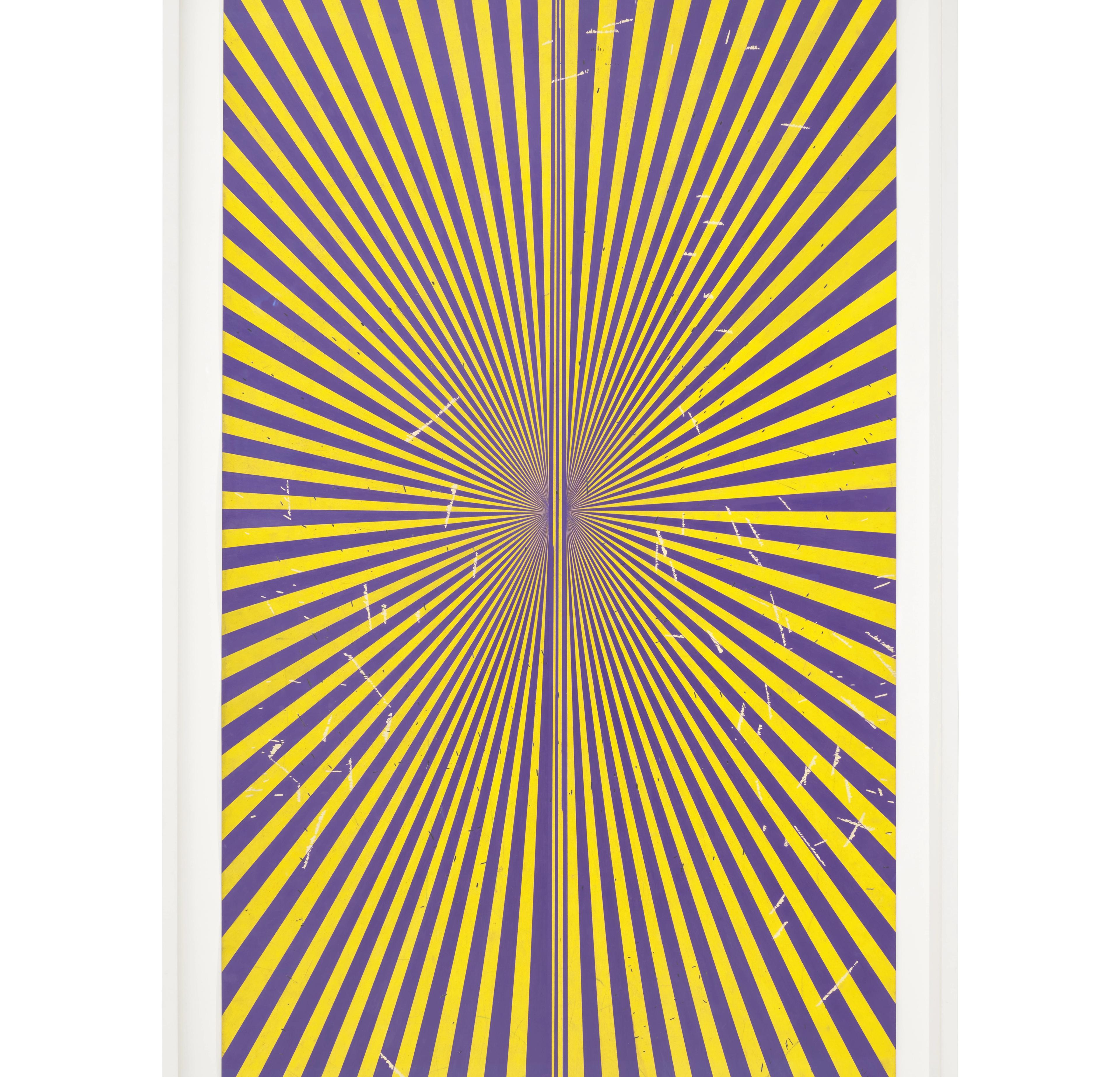 Mark Grotjahn’s Untitled (Violet and Canary Yellow Butterfly 43.78), 2012