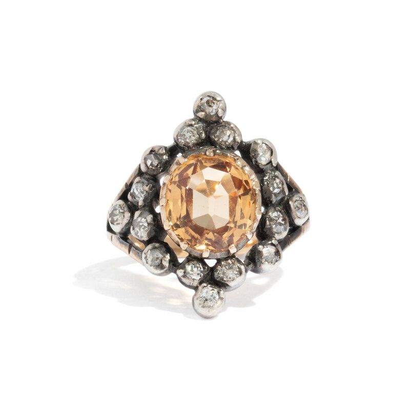 Lot 3 | 19th CENTURY, TOPAZ AND DIAMOND RING | Estimate: $1,500 - 2,000
