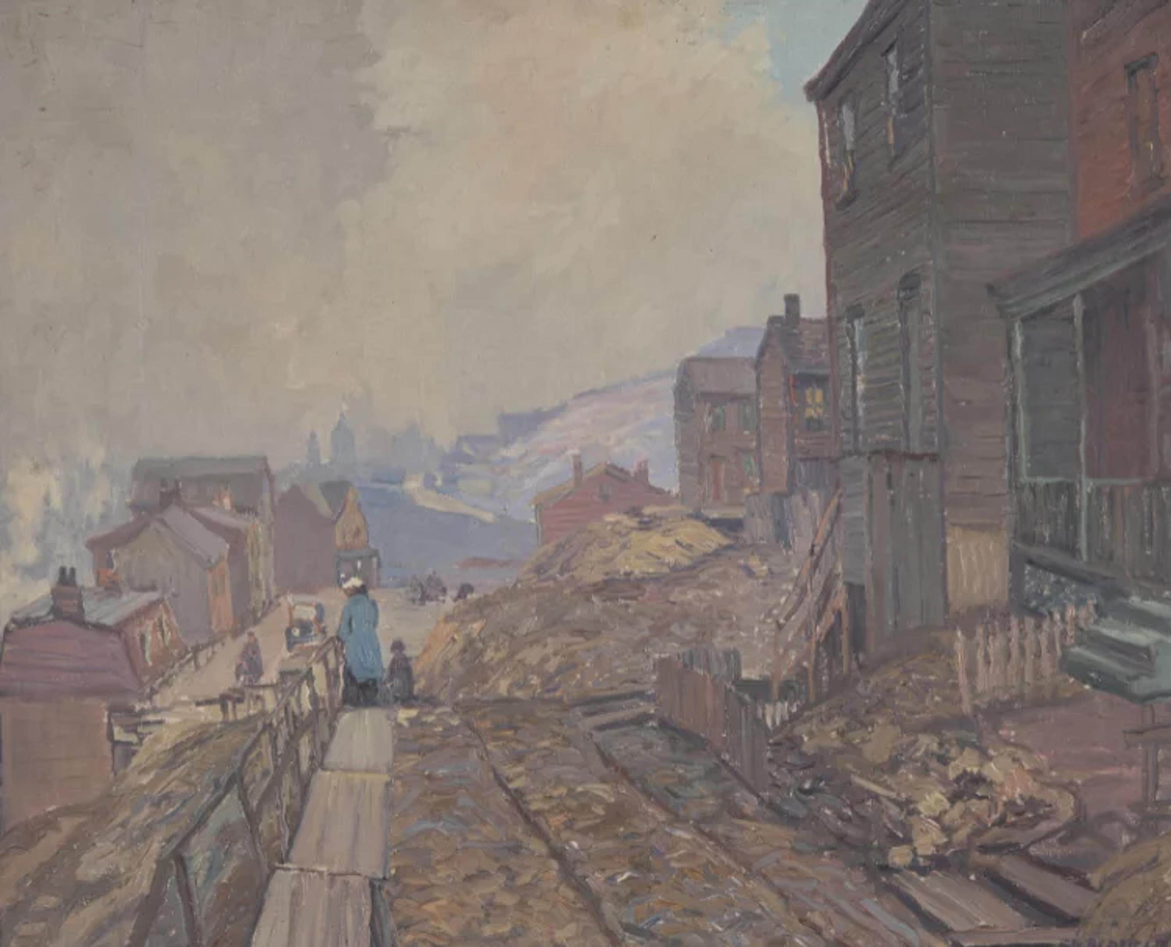 From Left to Right:  Lot 119 | Edward Willis Redfield (1869-1965) | Overlooking Soho, Pittsburgh, 1918 | SOLD FOR $166,400  Lot 96 | Jamie Wyeth (b. 1946) | Raven Pair - Portrait, 1998 | SOLD FOR $70,400 