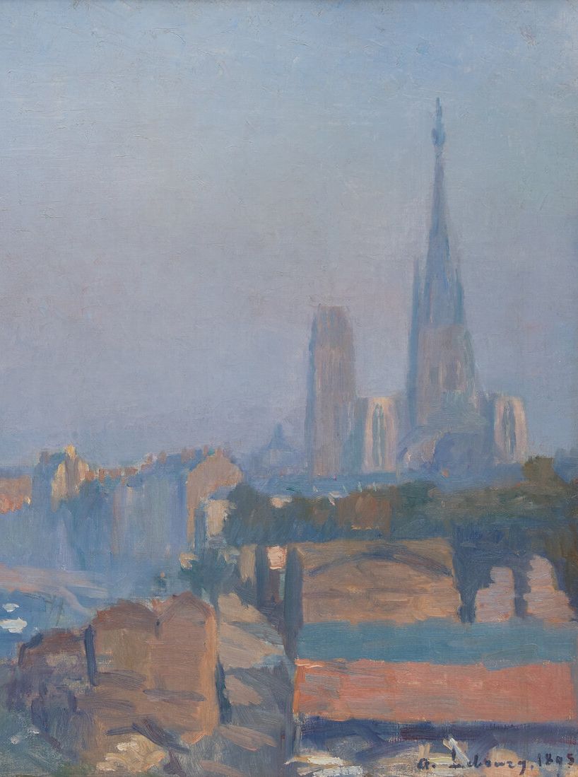 Lot 81 Albert Lebourg (French, 1849-1928) Vue de la Cathédrale de Rouen depuis le Pont Corneille, 1895