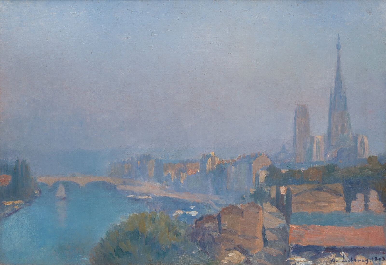 Lot 81 Albert Lebourg (French, 1849-1928) Vue de la Cathédrale de Rouen depuis le Pont Corneille, 1895