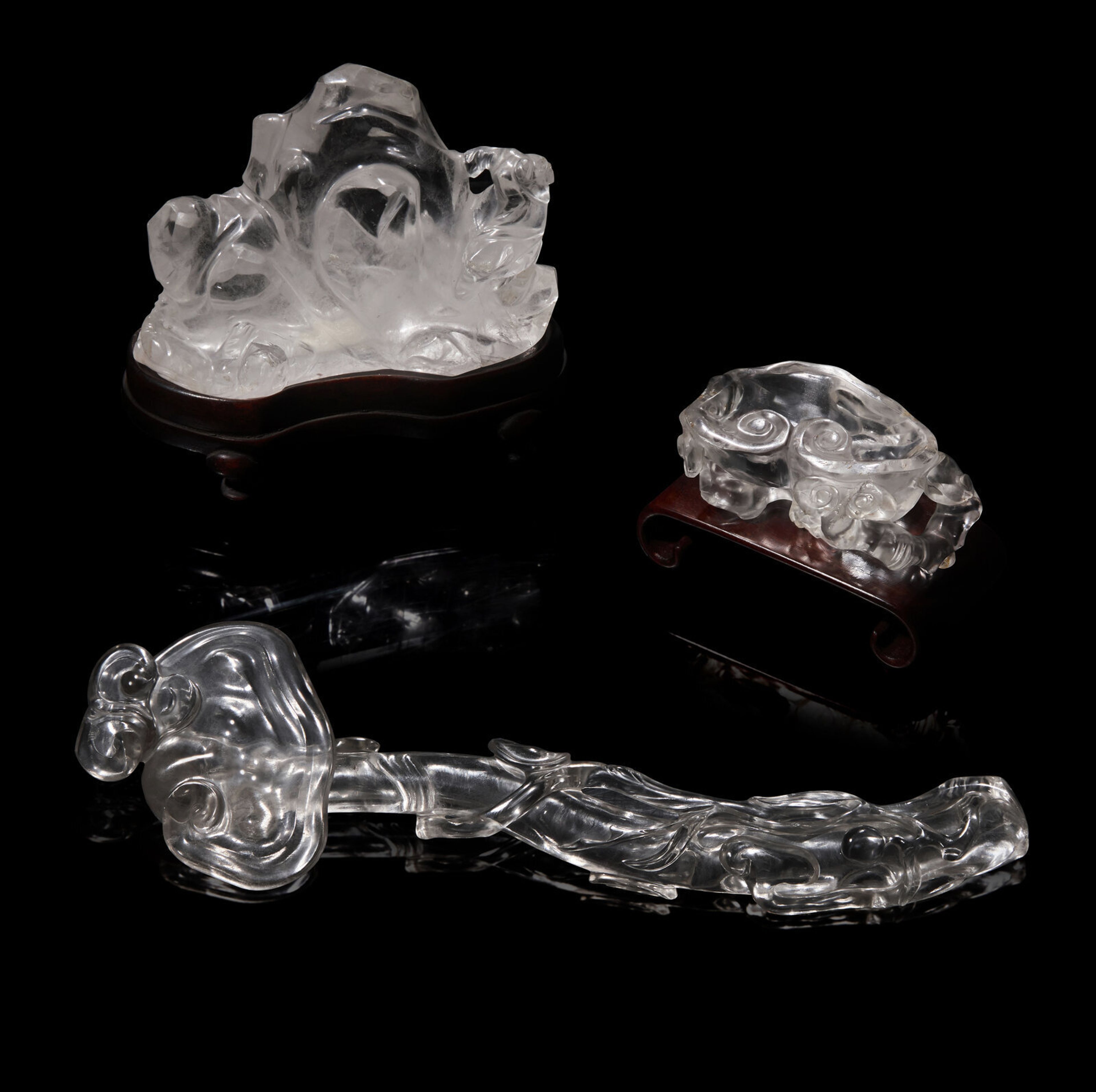 Lot 160 | Three Chinese Rock Crystal Scholar's Objects, 19th-20th Century, Estimate: $2,500 - $3,500