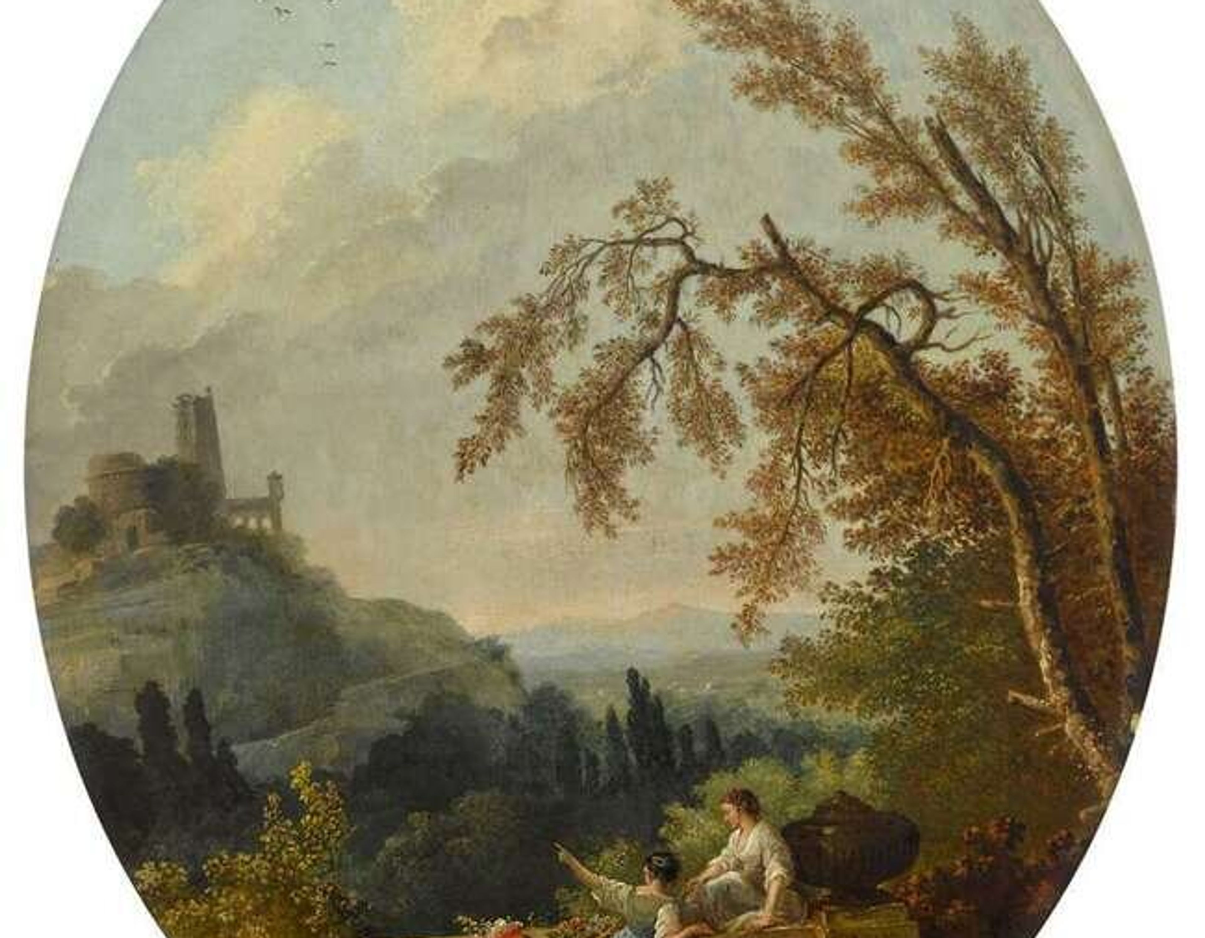 Hubert Robert (French, 1733-1808) "Les Deux Amies" and "La Jeune Dessinatrice"
