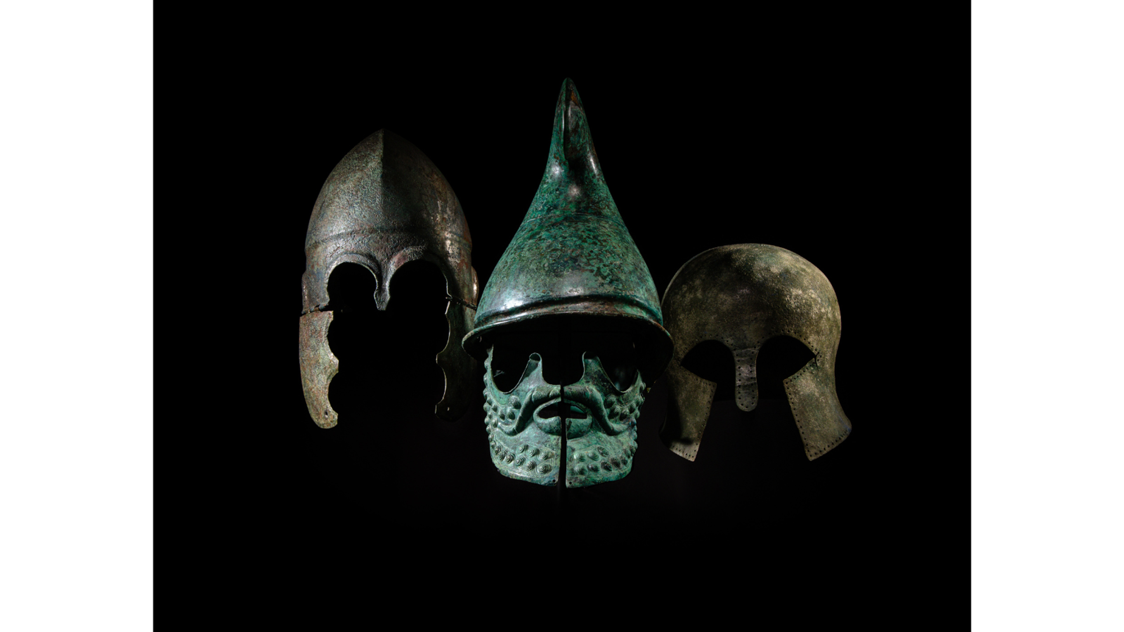 From Left to Right:
Lot 41 | A Greek Bronze Corinthian Helmet | Estimate: $60,000 - $80,000