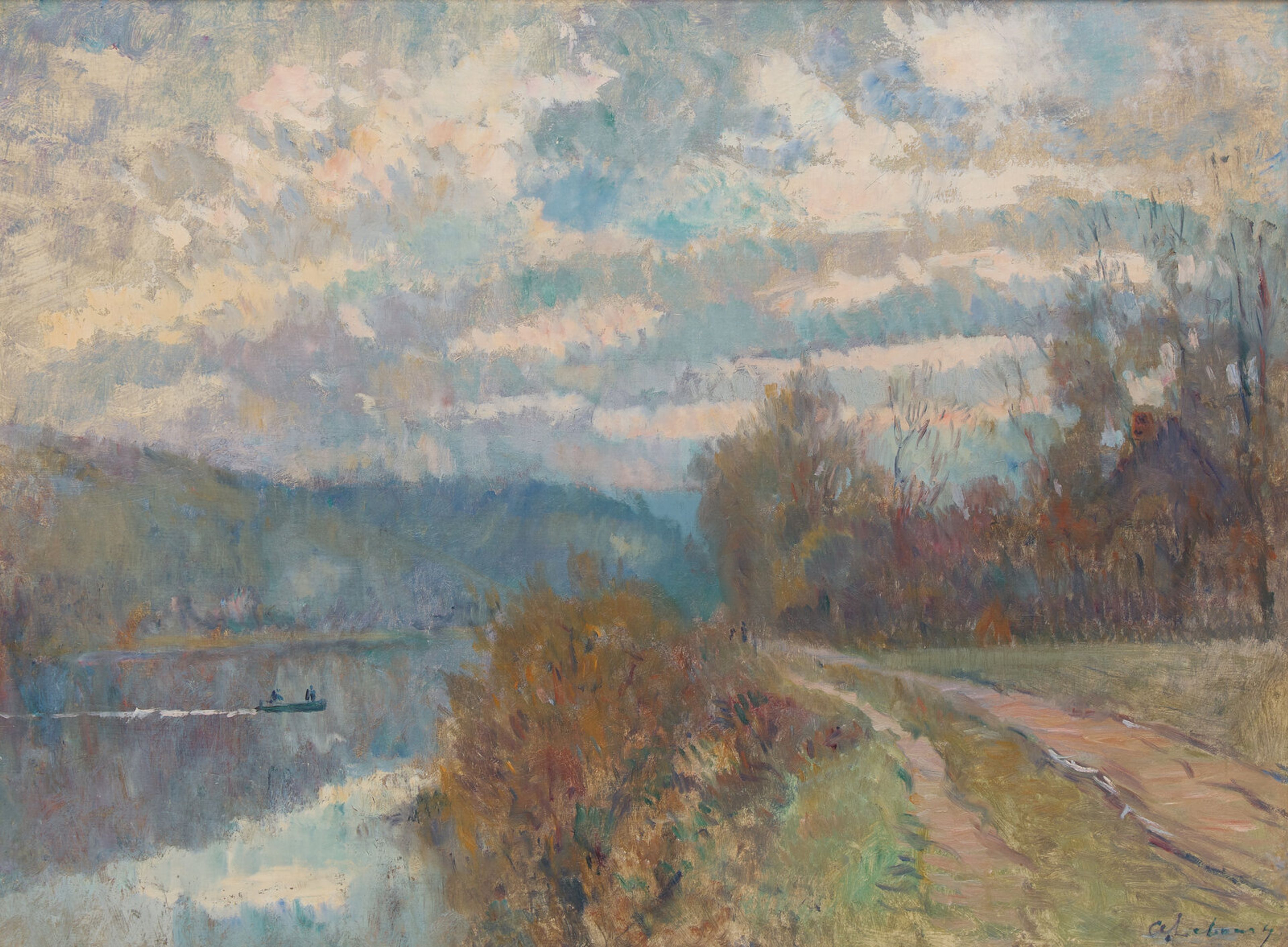 Lot 42 Albert Lebourg (French, 1849-1928) Rivière et Chemin de Halage, c. 1900