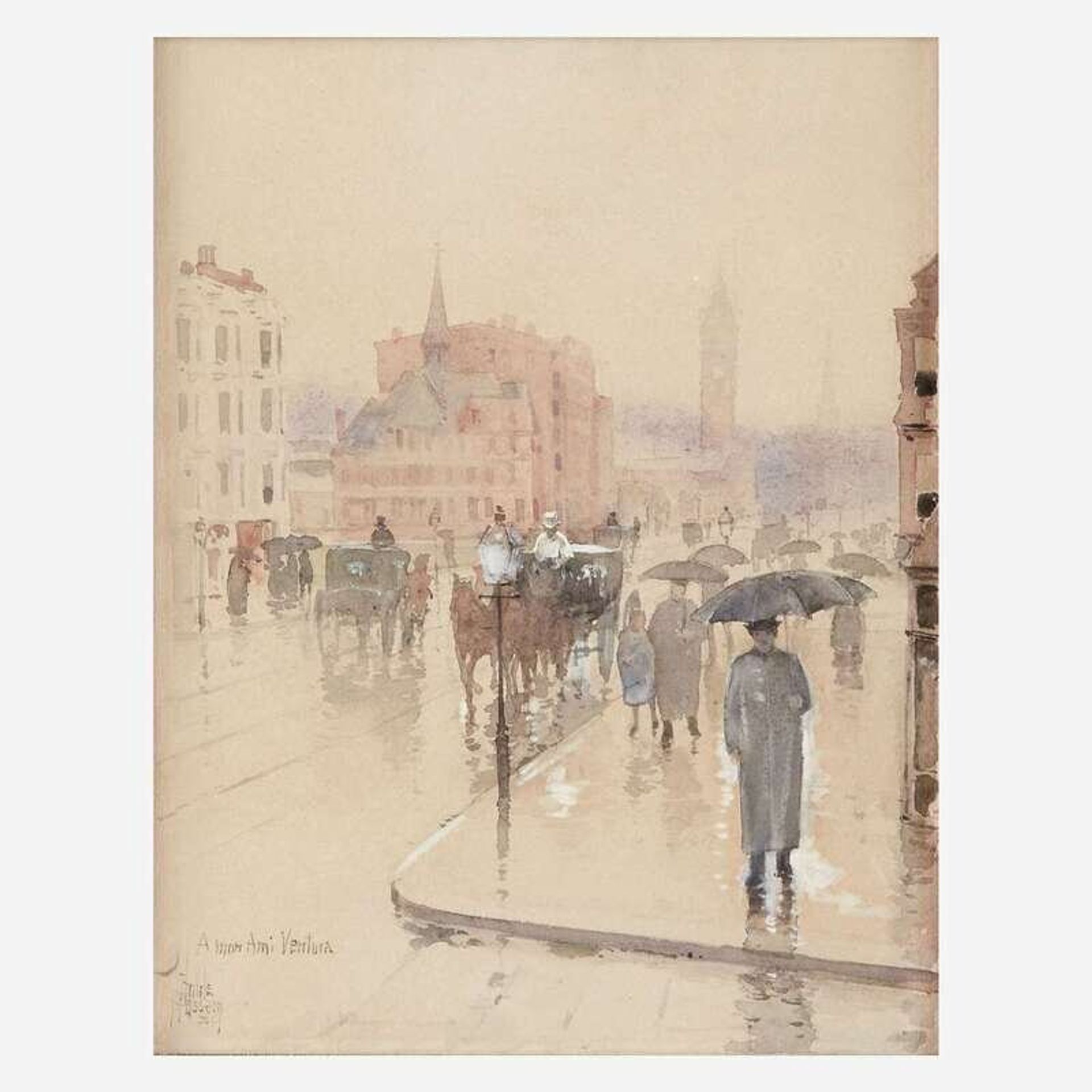 Frederick Childe Hassam  Childe Hassam (American, 1859–1935) Rainy Day, Columbus Avenue, Boston