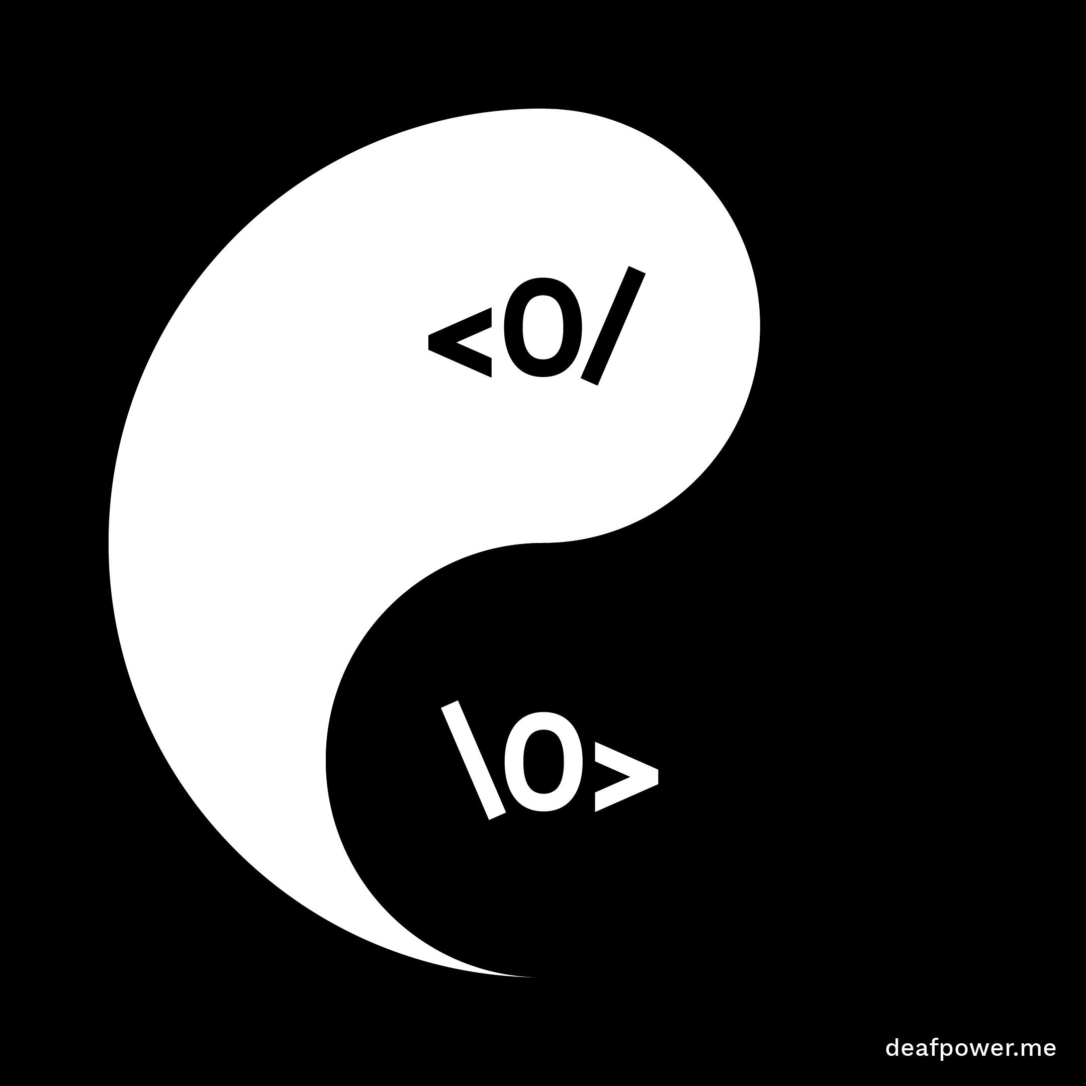 Yin Yang — Deaf Power by Christine Sun Kim