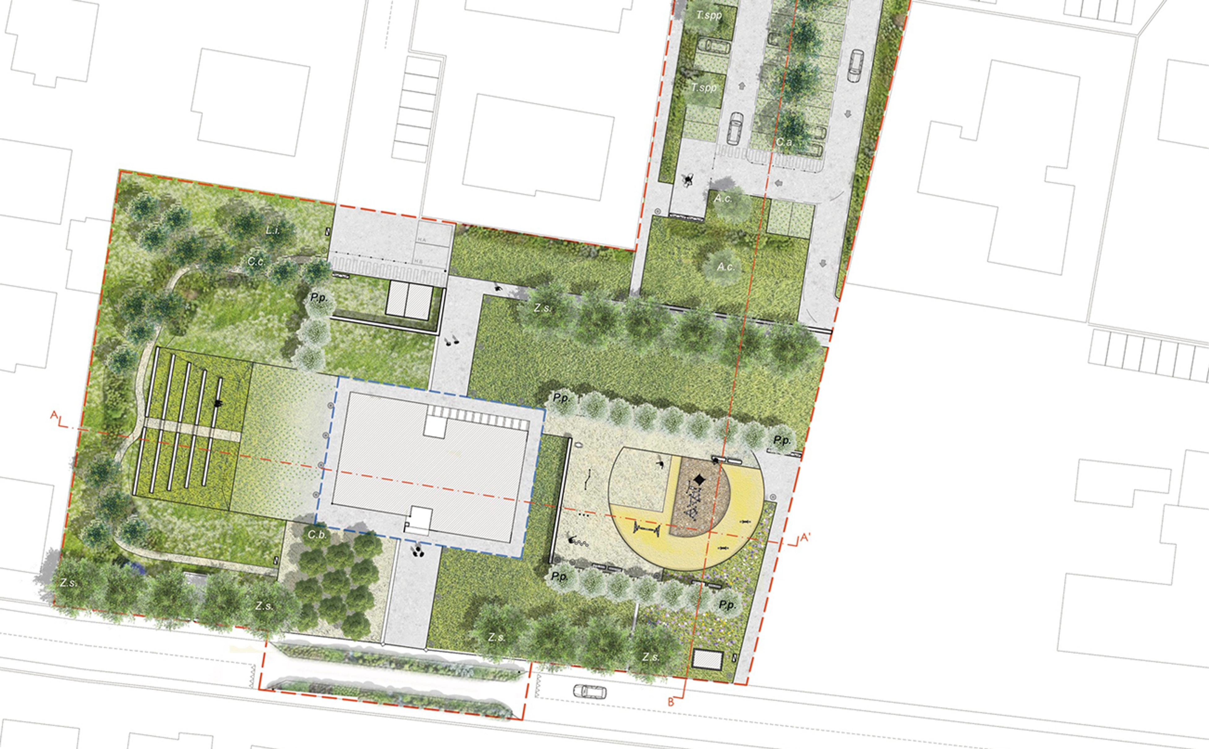 render a colori parco casa della comunità