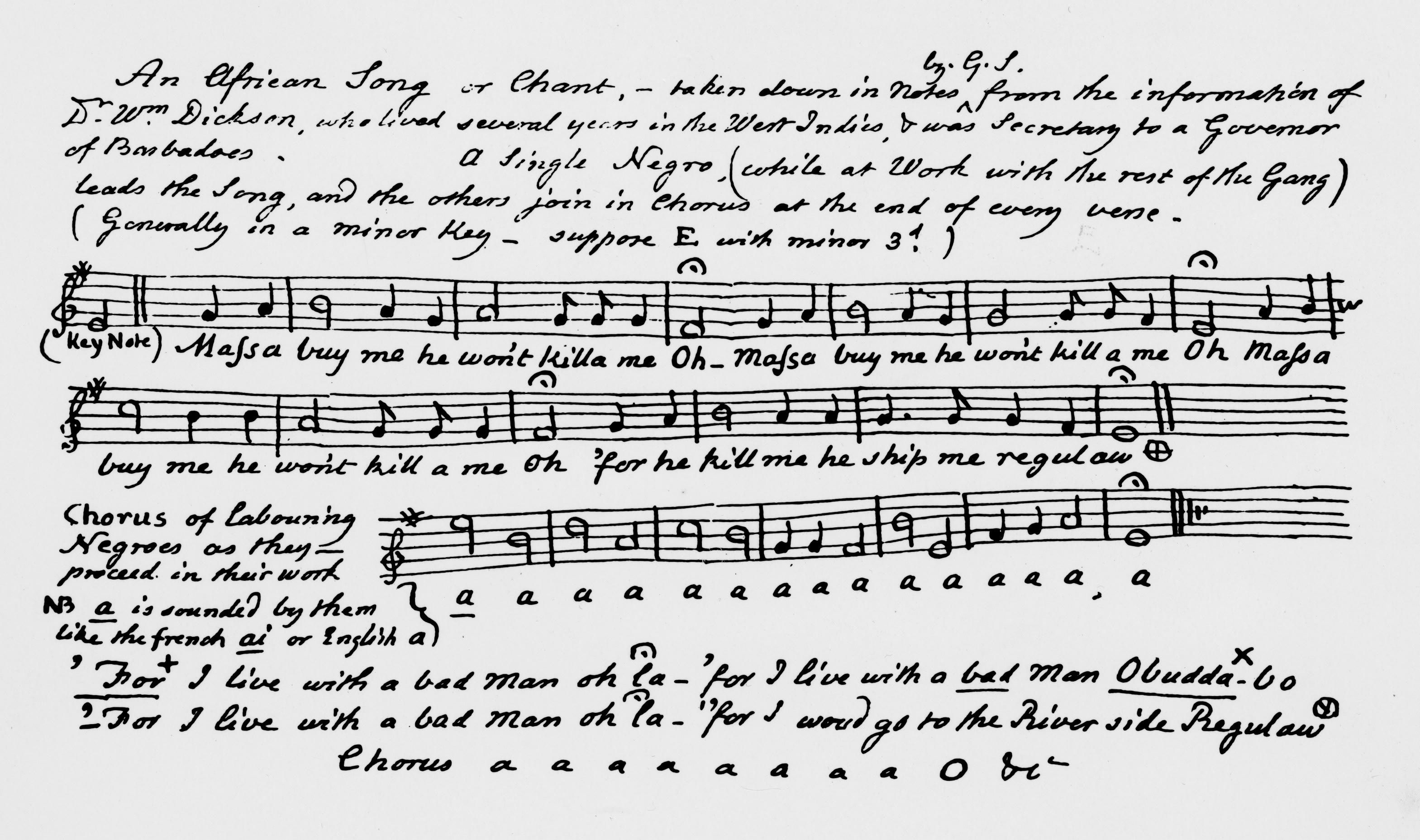 An African Song or Chant from Barbados
