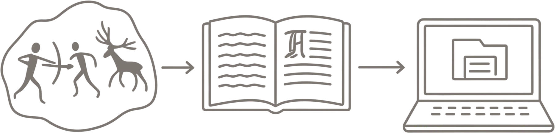 A man holding a piqlFilm strip inside a cave.