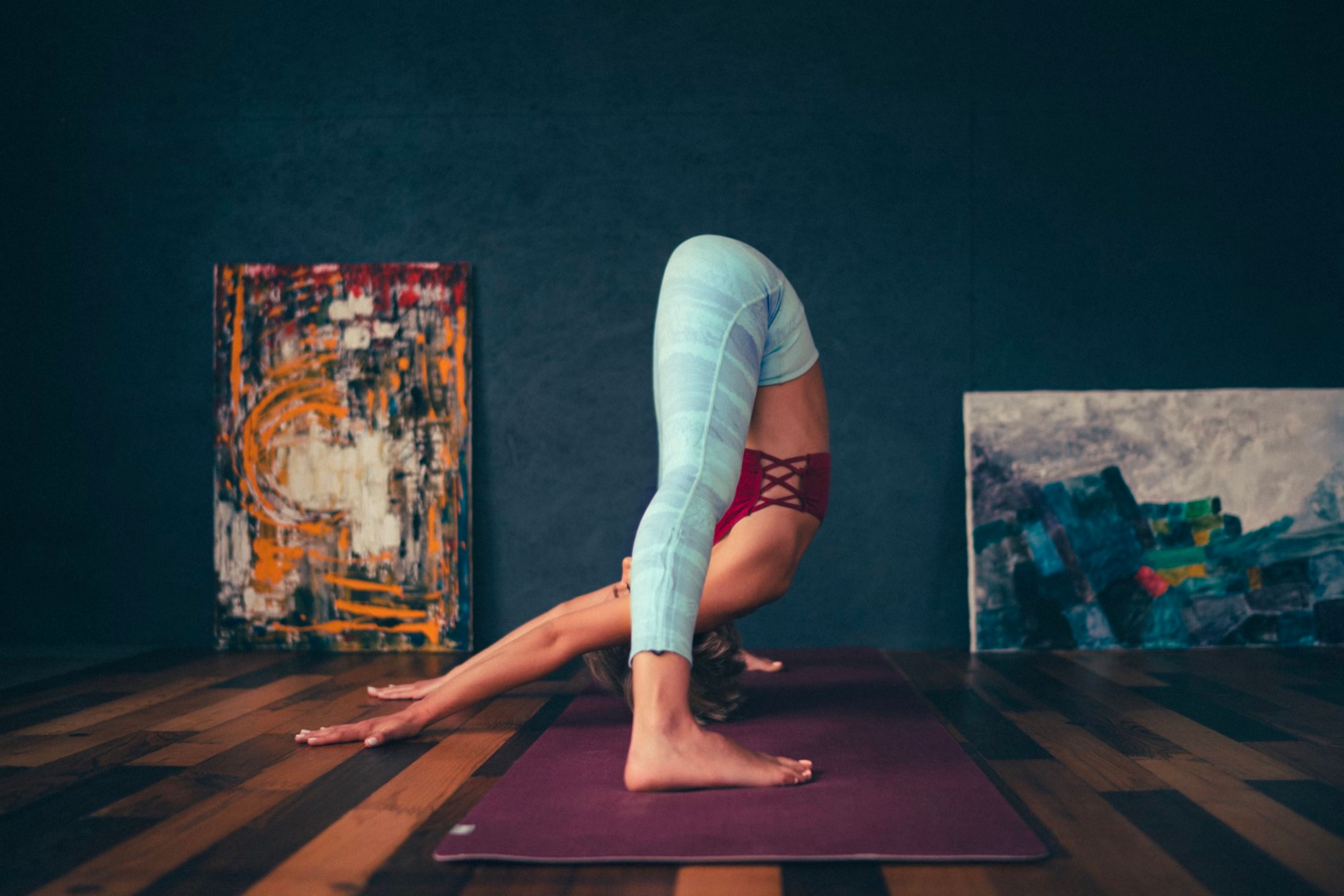 Woman in a standing forward bend