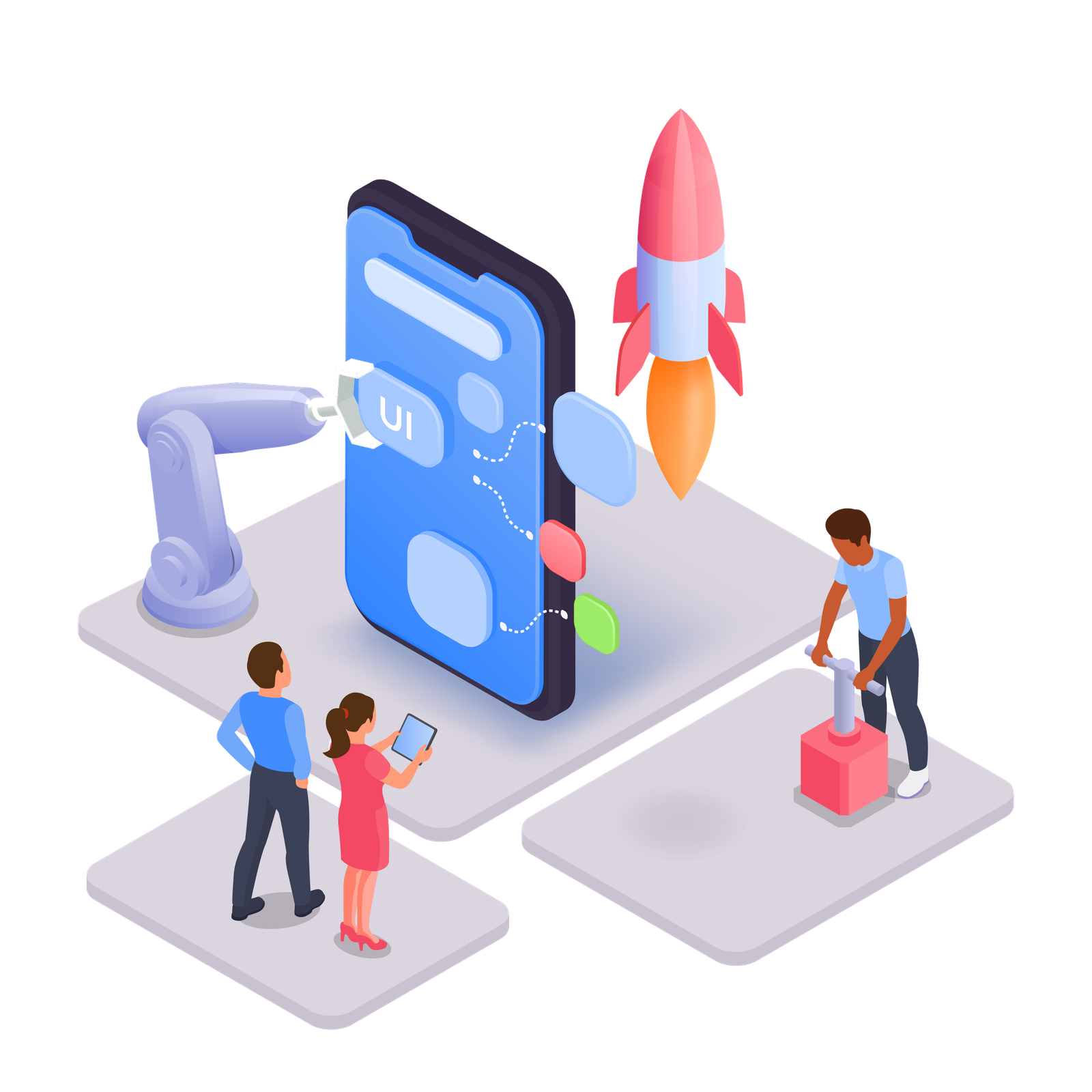 Digital experience and design isometric illustration