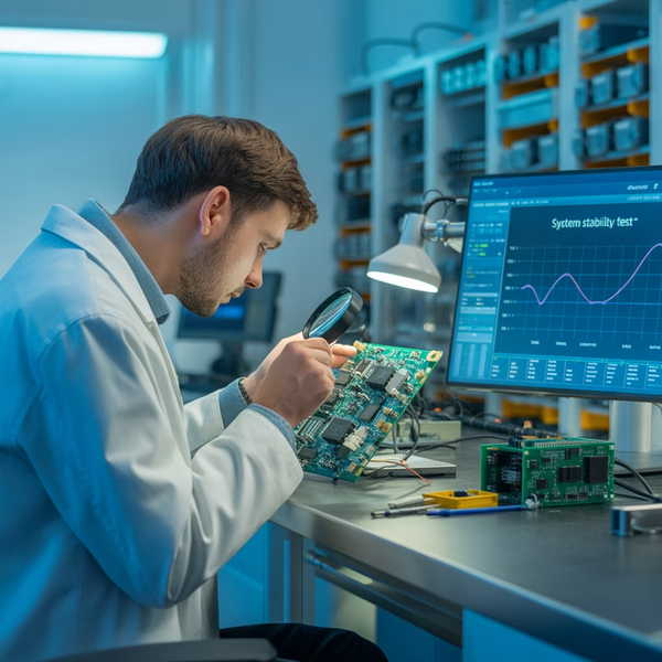 Hardware engineer working in lab