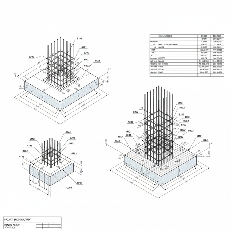Plans d'atelier d'armatures