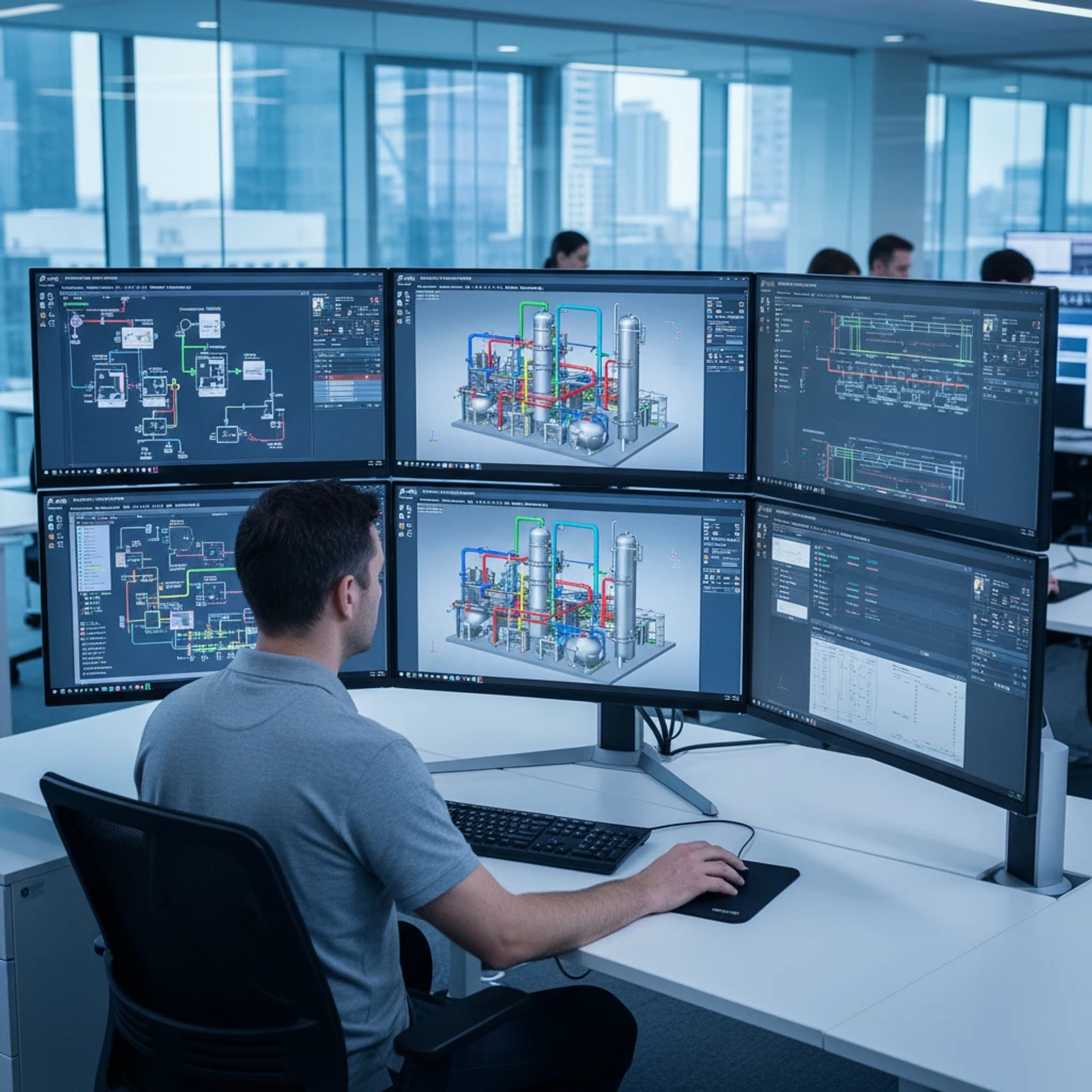 Illustration, der viser arbejdsgangen for BIM-modellering og digitale byggeydelser