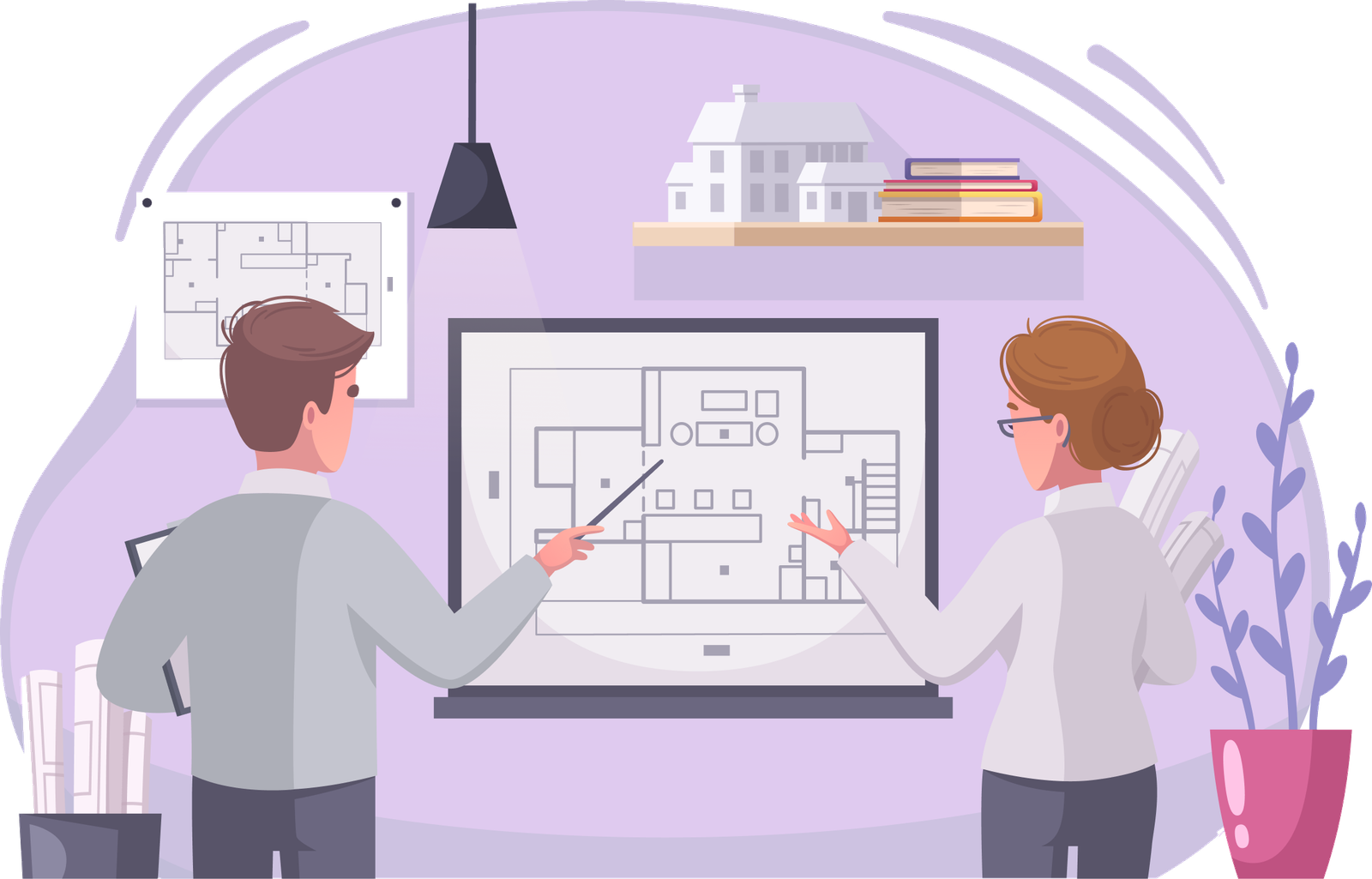 Industrial architectural design illustration