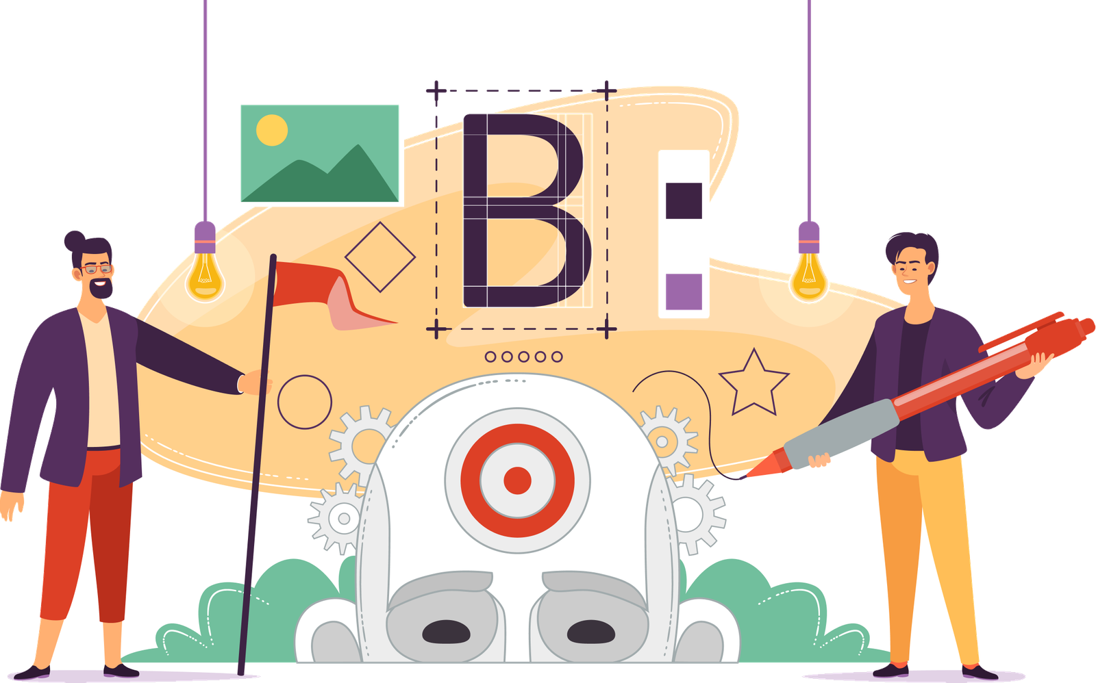 Illustration representing strategic branding and identity design
