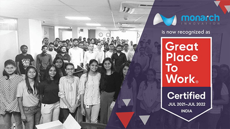 Monarch Innovation Private Limited Certified as a Great Place to Work in India for 2021