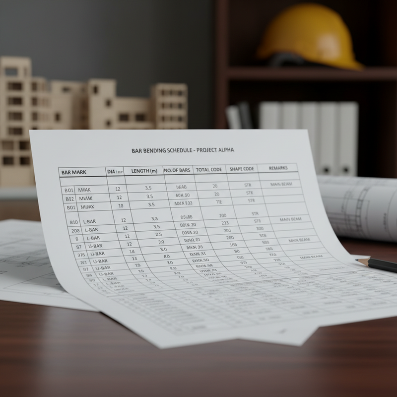 Nomenclatures de façonnage des barres (BBS)