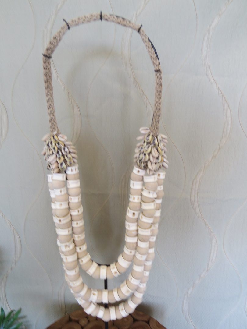 Nusa Shell and Wooden Bead Tribal Necklace